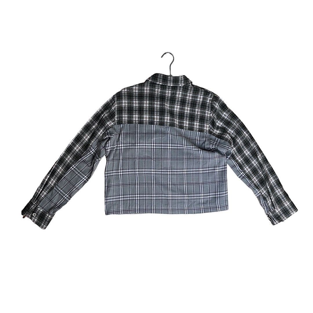 Reese Cooper ($400 Retail) Cropped Split Flannel Shirt In Green Size US S / EU 44-46 / 1 - 5 Thumbnail