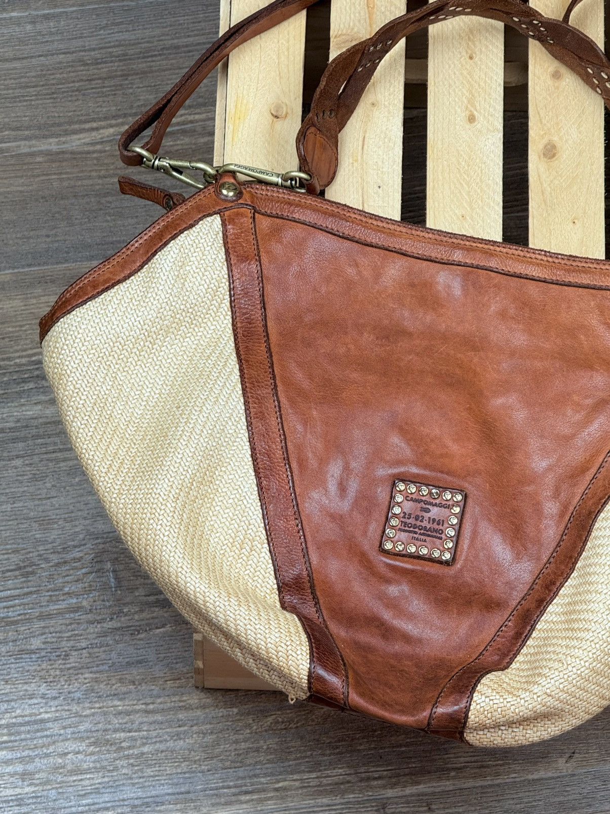 Campomaggi Campomaggi Anna Brown Leather Woven Handbag Crossbody Size ONE SIZE - 3 Thumbnail