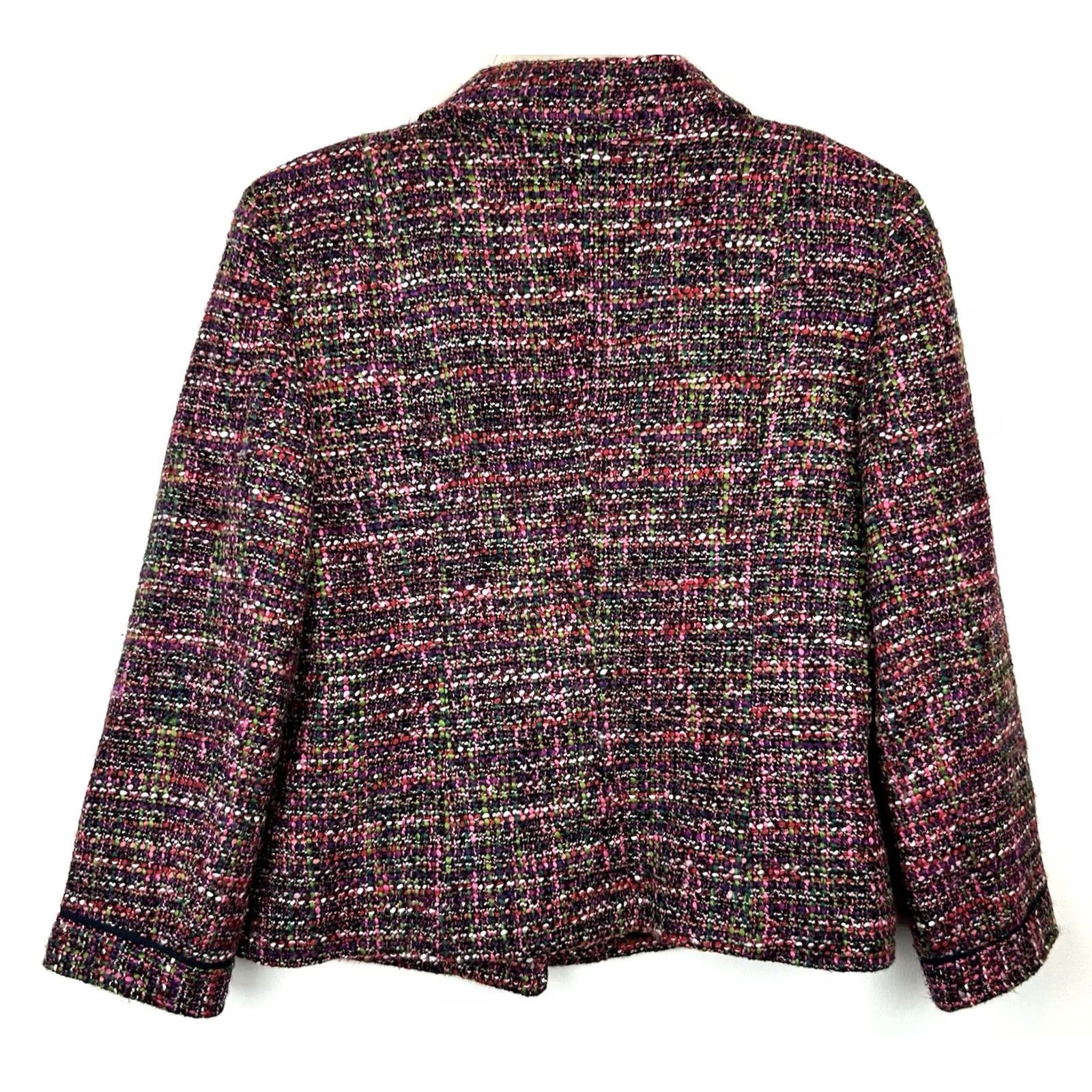 Talbots Talbots Tweed Jacket Womens Size 10 Multicolor Blazer Textured Pockets Buttons Preppy Size L / US 10 / IT 46 - 2 Thumbnail
