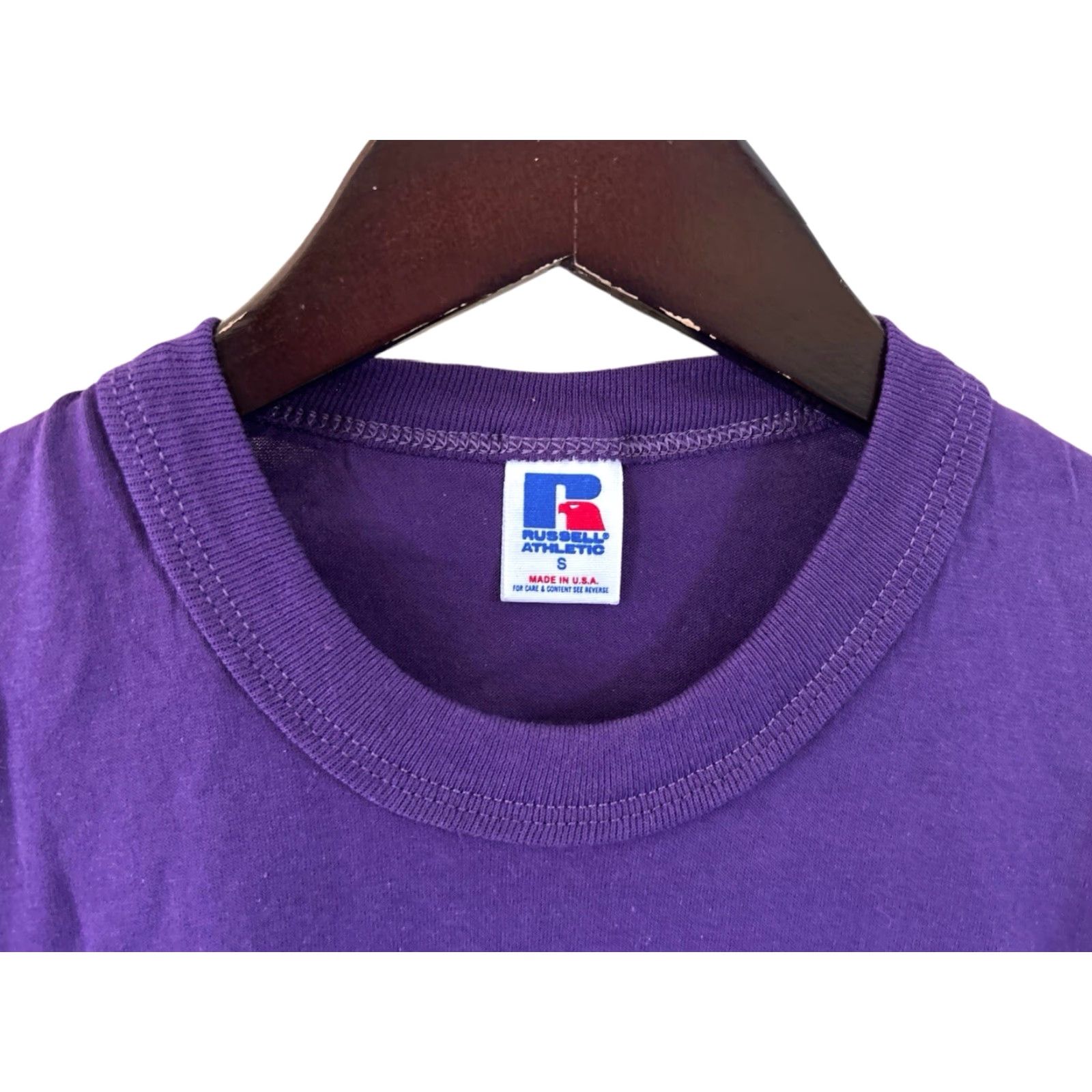 Russell Athletic VINTAGE Russell Athletic Crewneck T-Shirt Mens S Purple 90s Deadstock NWOT USA Crew Neck Short Sleeve Cotton Blend 28.5” Long 18” Across 8” Arms Mens Size US S / EU 44-46 / 1 - 2 Thumbnail