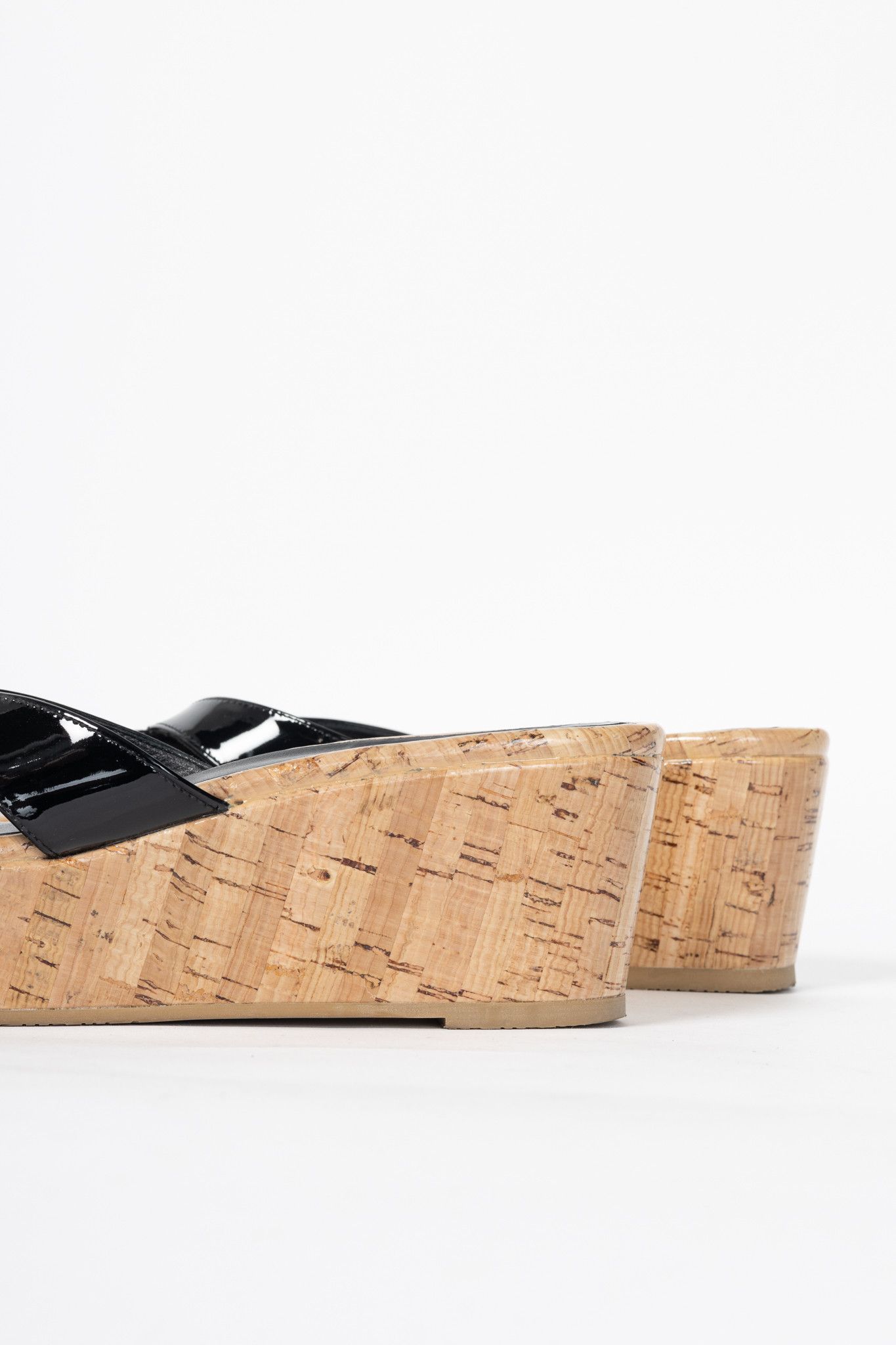Stuart Weitzman Stuart Weitzman SS24 Carmen Patent Cork-Wedge Mule Sandals Size US 7.5 / IT 37.5 - 8 Thumbnail