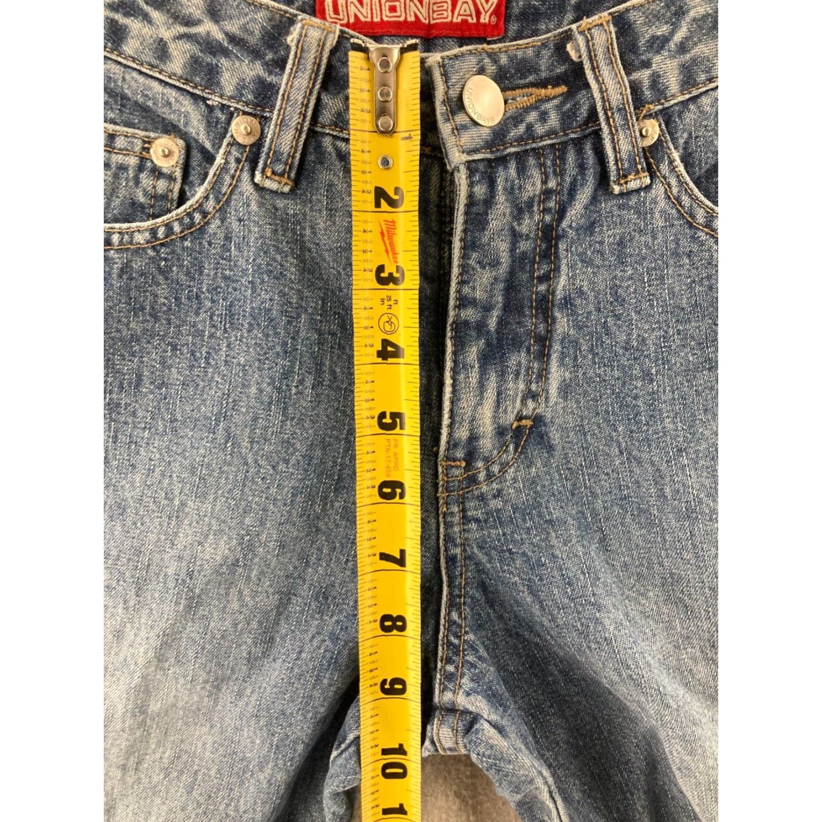 Vintage UNIONBAY Women's Jeans 3 Mid Rise Bootcut Denim Stretch Distressed Cargo Blue Classic Size 26" / US 2 / IT 38 - 4 Thumbnail