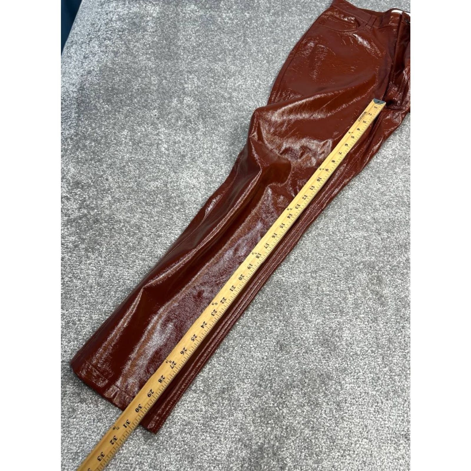 Abercrombie & Fitch Abercrombie & Fitch Pants Womens 29 90s Straight High Rise Brown Faux Leather Size 29" - 3 Thumbnail
