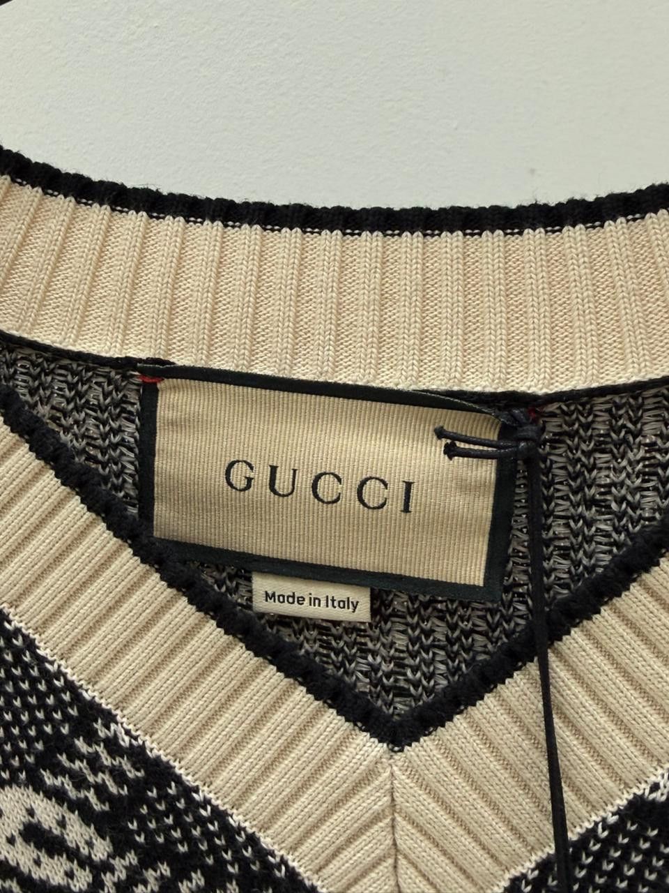 Gucci CC28 Horseshoe Motif Jacquard Sweater in Brown/Black Size US M / EU 48-50 / 2 - 3 Thumbnail