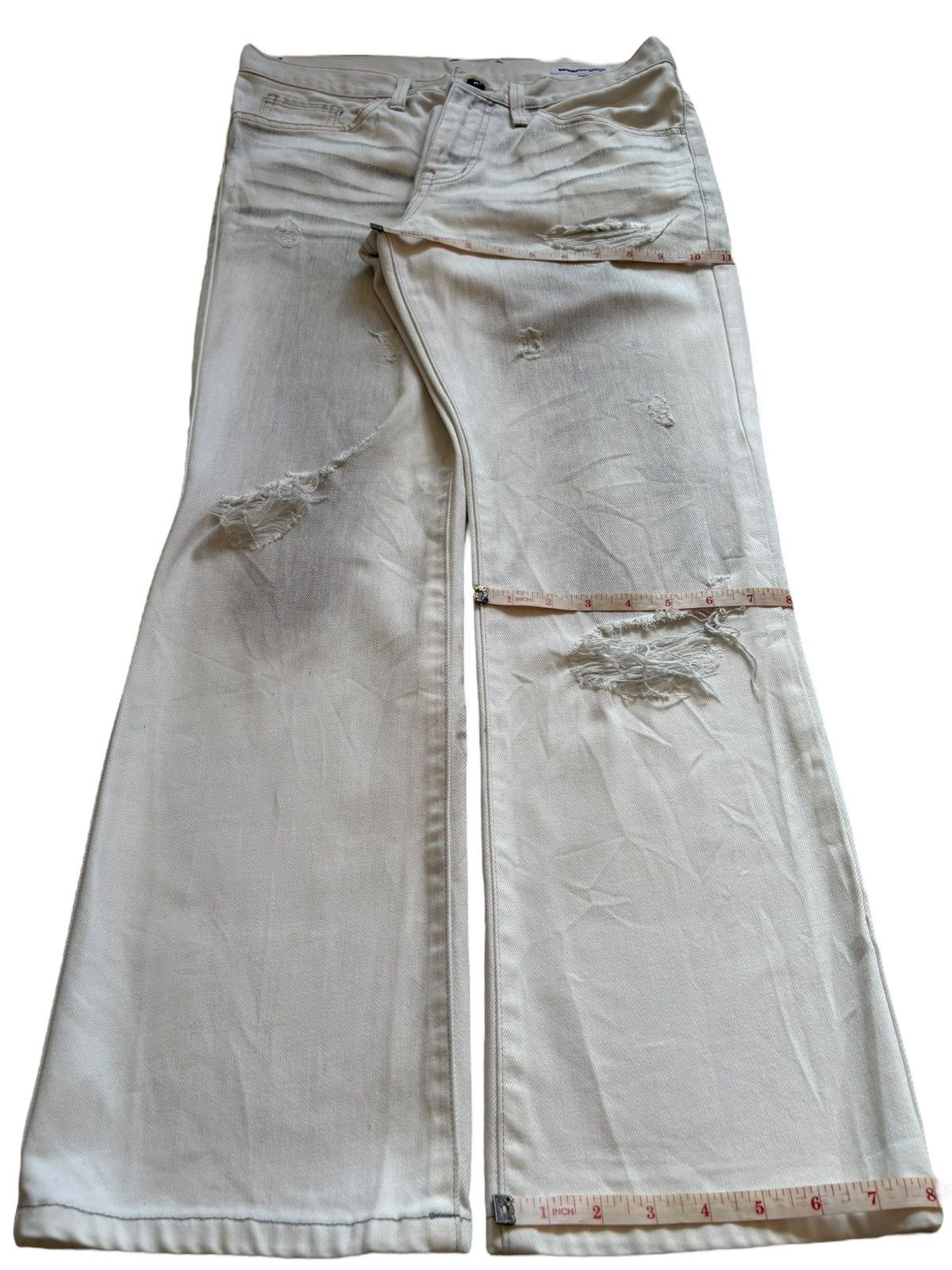 semanticdesign Vintage Semantic Design Charcoal Wash Ripped Bootcut Jeans Size 30" / US 8 / IT 44 - 15 Thumbnail