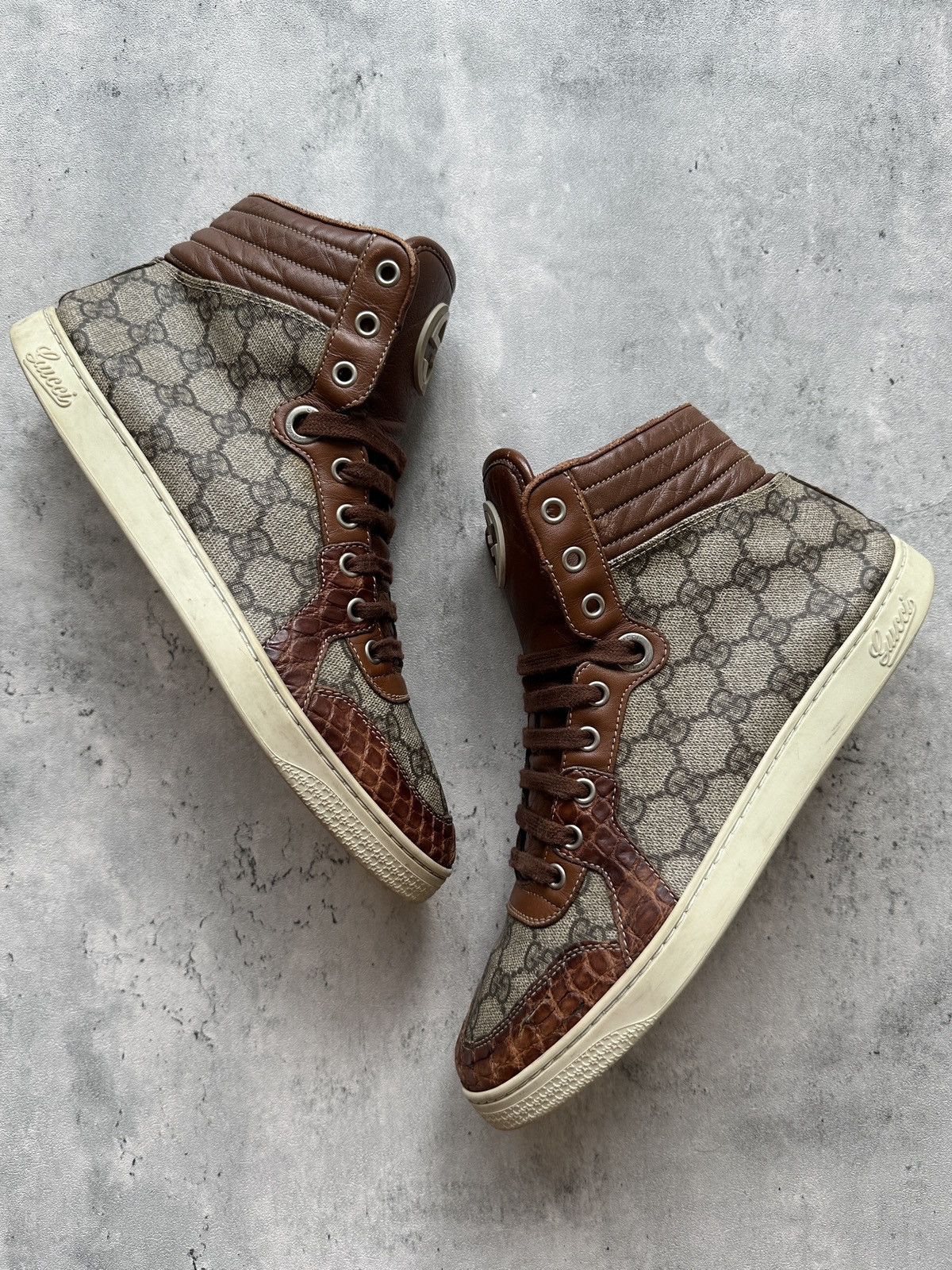 Gucci CROC LEATHER IMPRIME HIGH TOP Size US 7.5 / EU 40-41 - 5 Thumbnail
