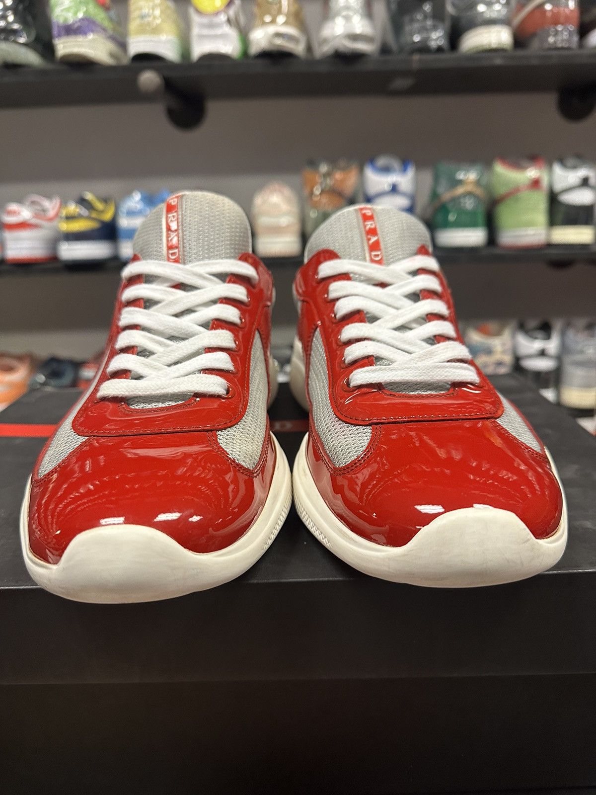 image of Prada American Cup Pre Owned Size 11 Shoes in Red, Men's