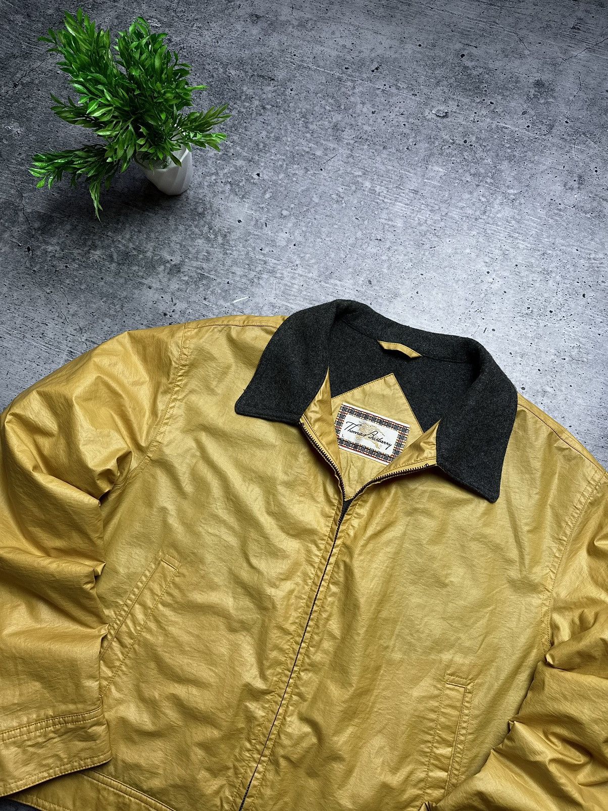 Other Vintage Thomas Burberry Gold Nylon Wool Coach Jacket Size L / US 10 / IT 46 - 3 Thumbnail