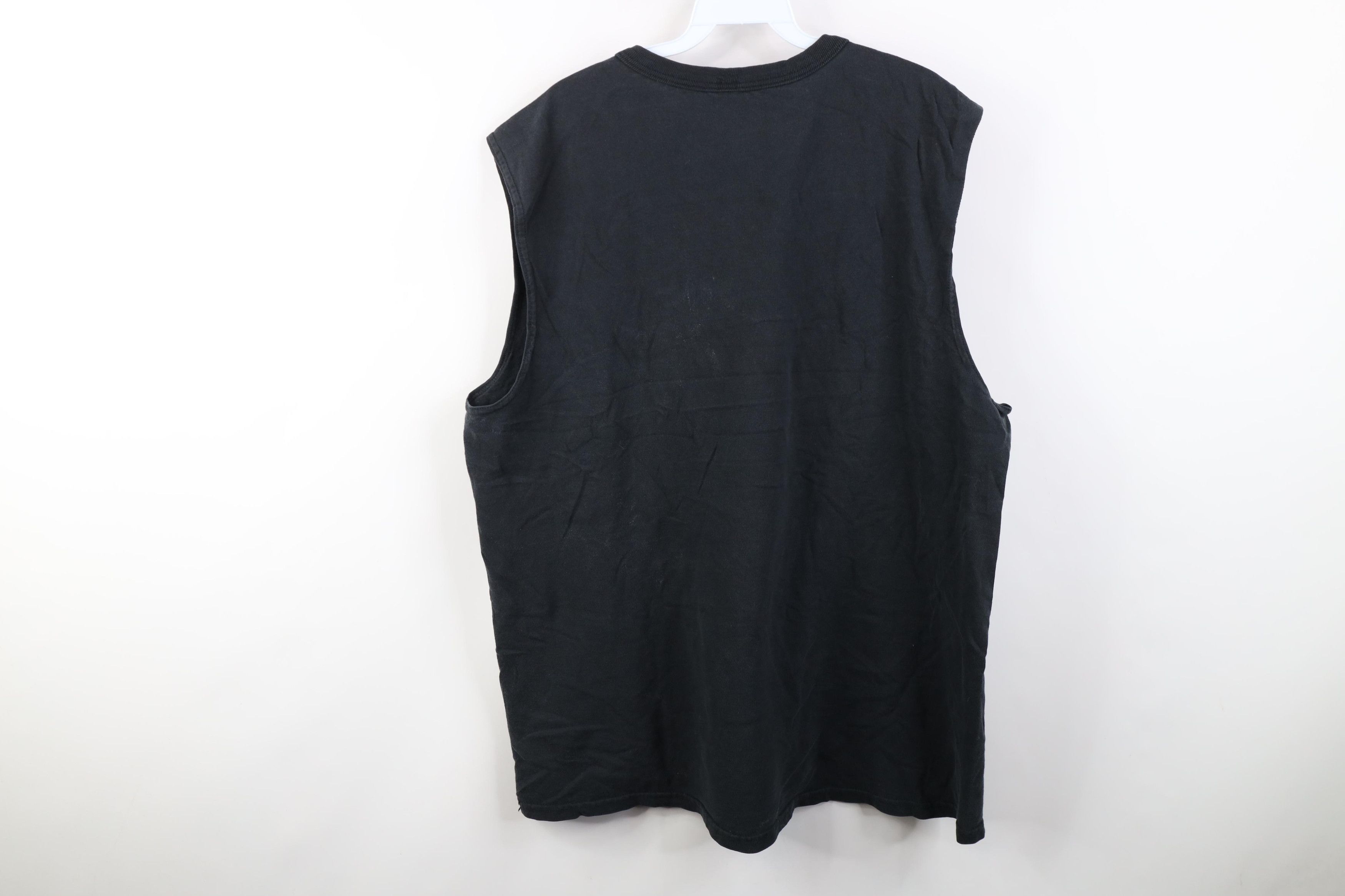 Vintage Vintage 90s Streetwear Blank Sleeveless Muscle T-Shirt Black Size US XL / EU 56 / 4 - 12 Thumbnail