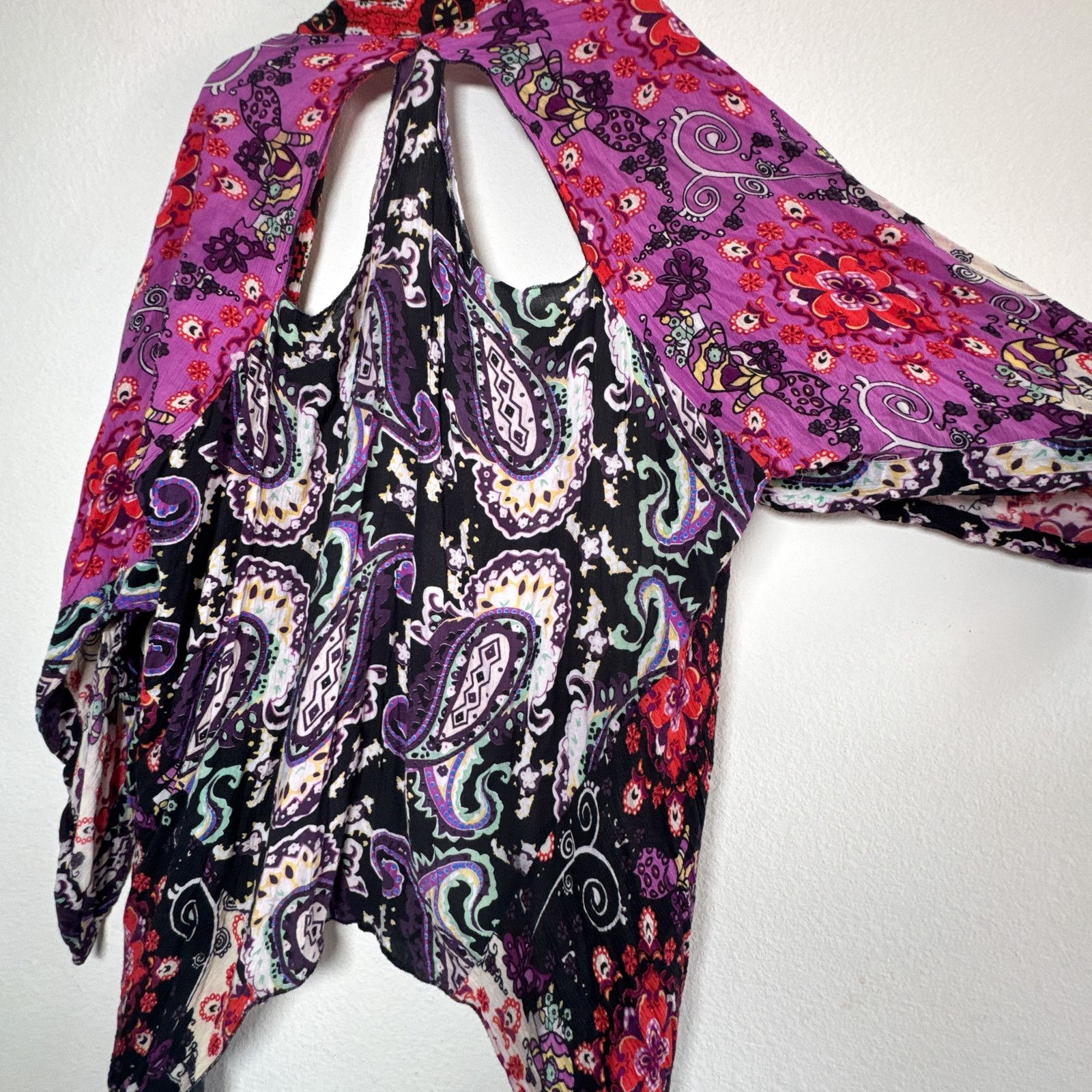 Free People Free People Little Wing Mix Kimono Boho Duster Robe OS Size ONE SIZE - 8 Thumbnail