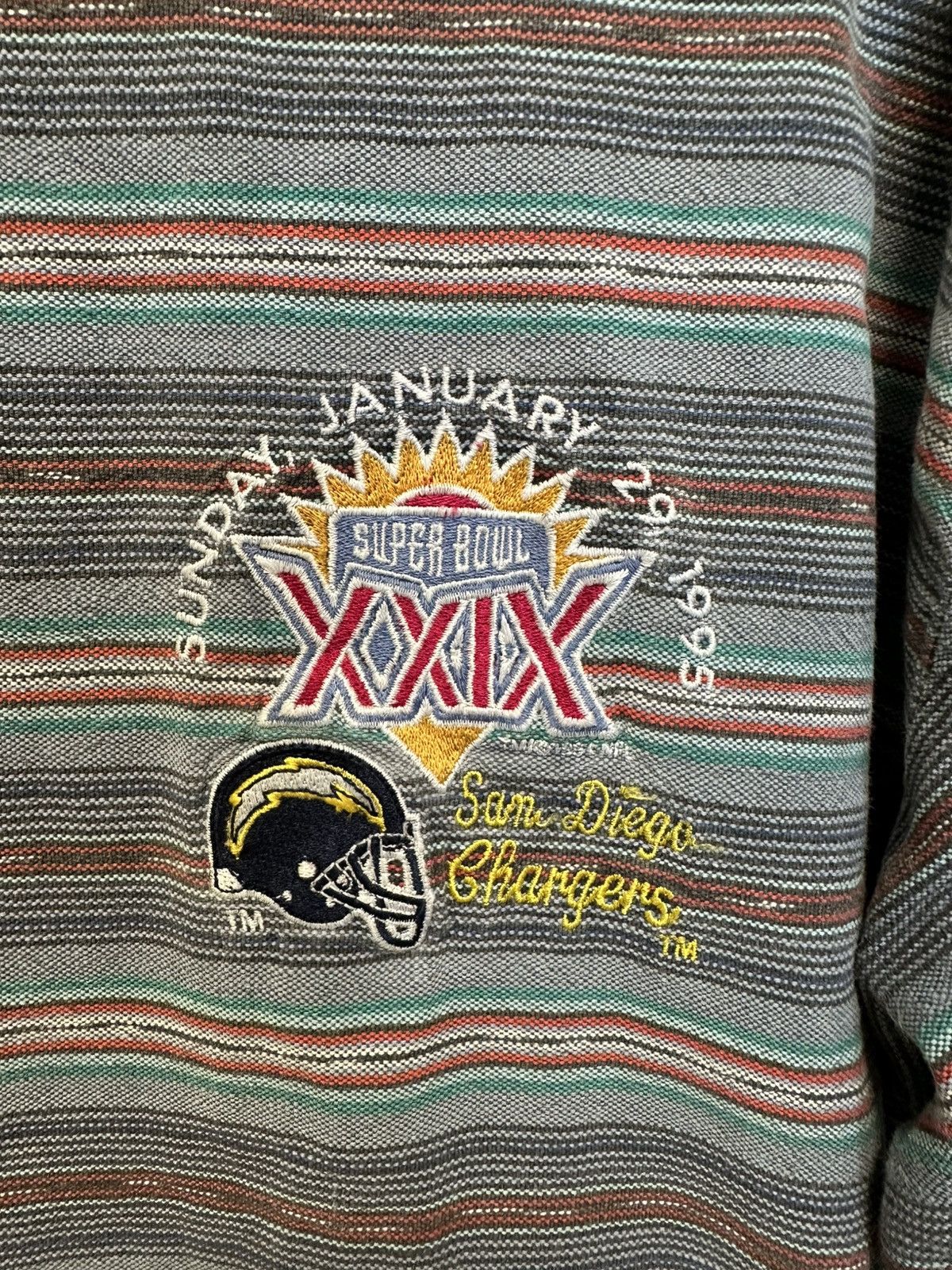 Other 1995 Super Bowl XXIX San Diego Chargers Logo Athletic Shirt Size US L / EU 52-54 / 3 - 2 Thumbnail
