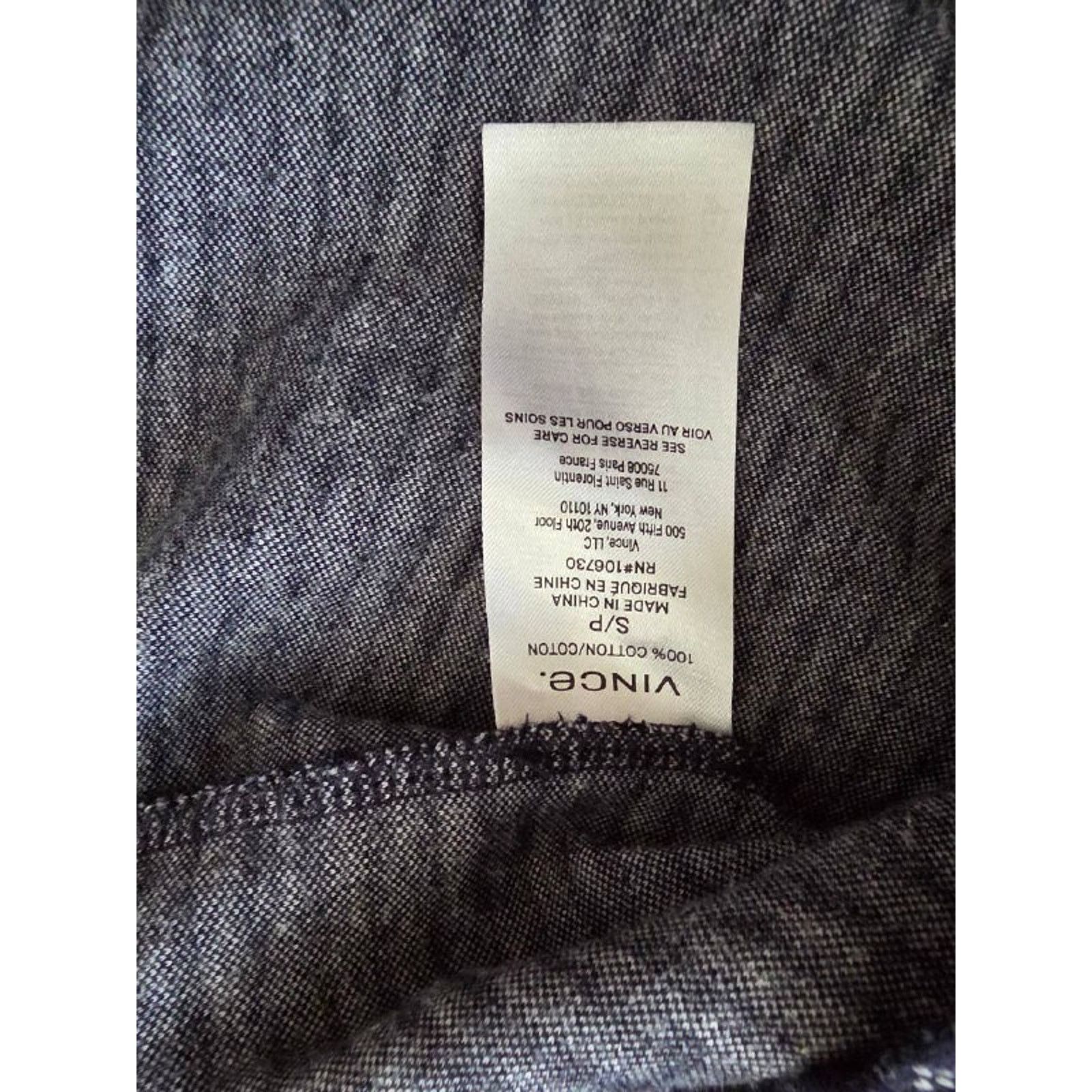 Vince Vince Down Collared Shirt Navy Size Petite Small A001307 Size US S / EU 44-46 / 1 - 5 Thumbnail