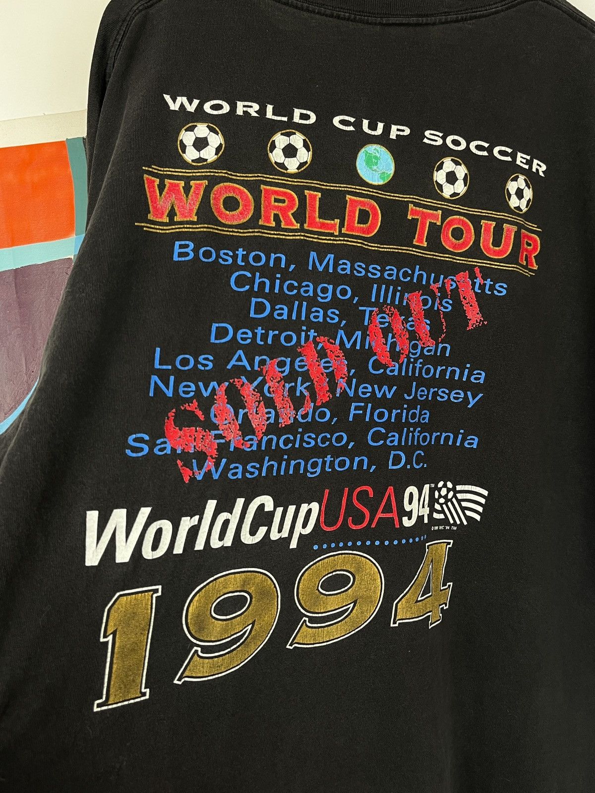 Nutmeg Vtg tee World Cup USA 1994 "World Tour / soldout” Size US XL / EU 56 / 4 - 6 Thumbnail