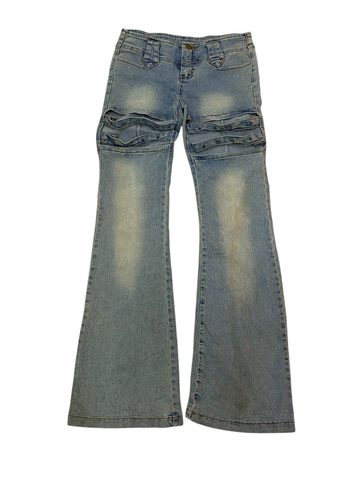 Japanese Brand × Vintage 💥 Vintage Japanese Punk Style Boot Cut Jeans Size 28" / US 6 / IT 42 - 1 Thumbnail