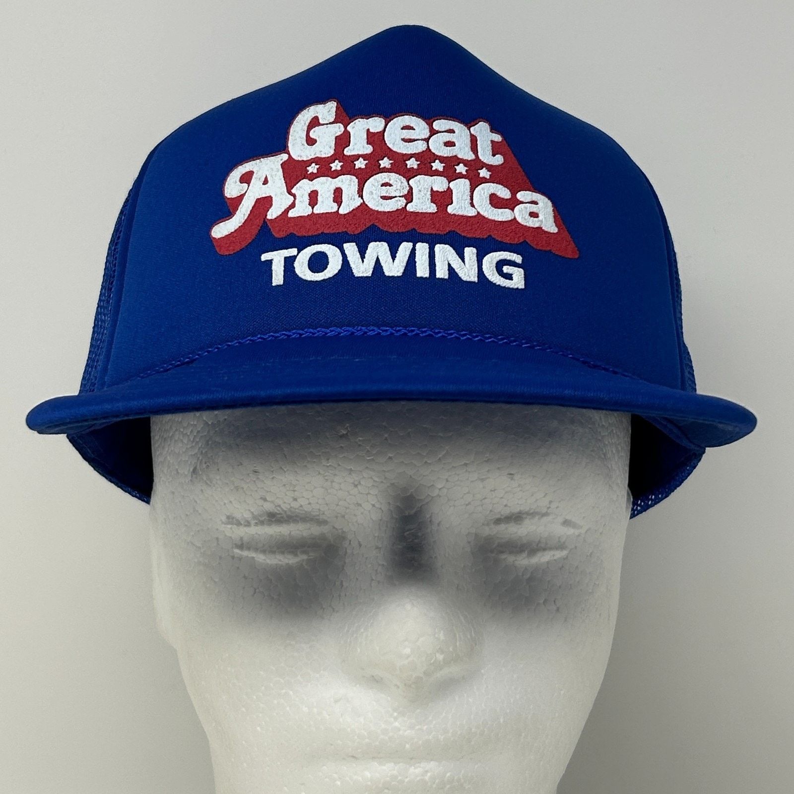 Vintage Vintage Great American Towing Trucker Hat Baseball Cap Blue Size ONE SIZE - 2 Thumbnail