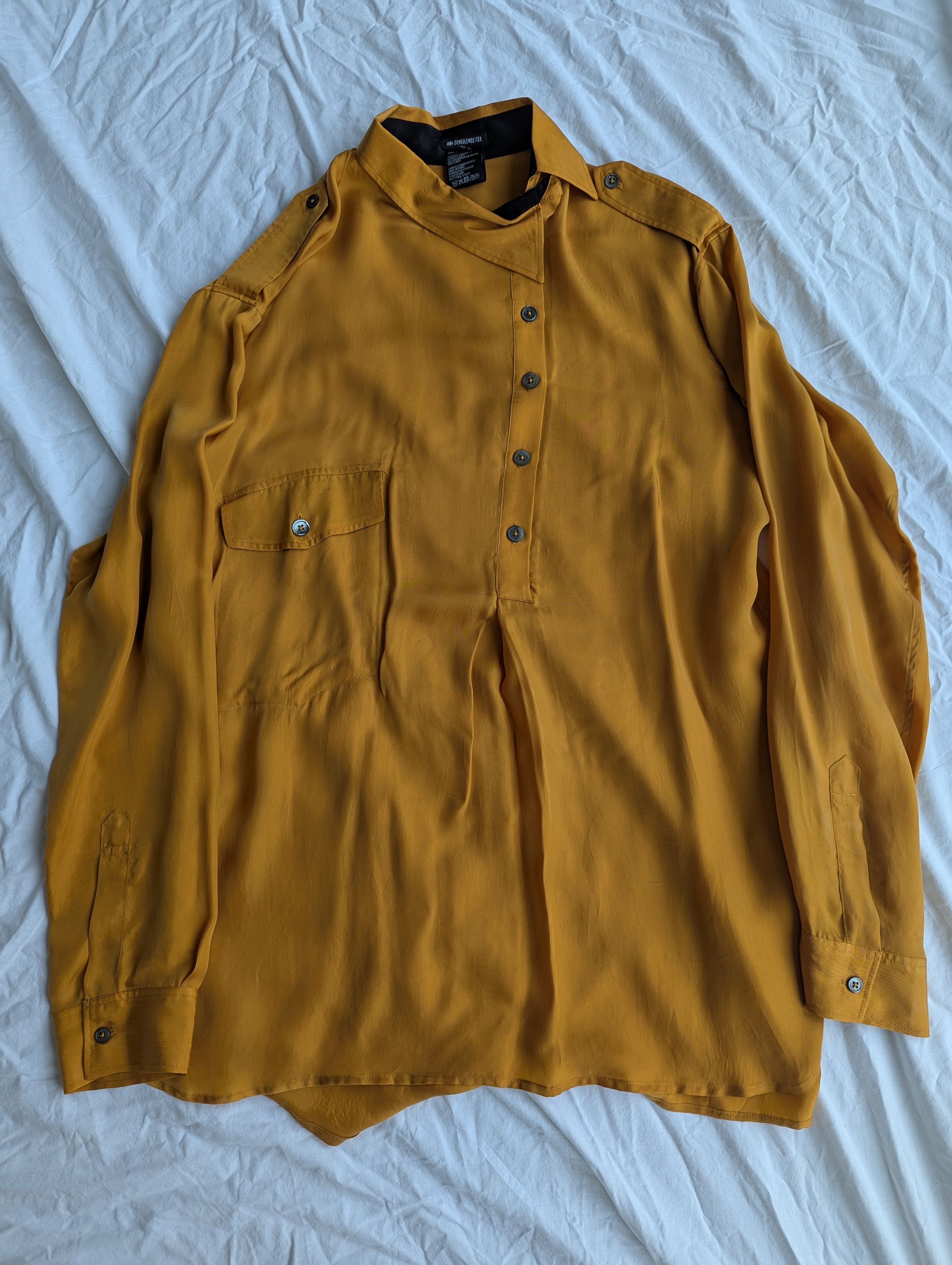 Orange Cupro Asymmetric Shirt