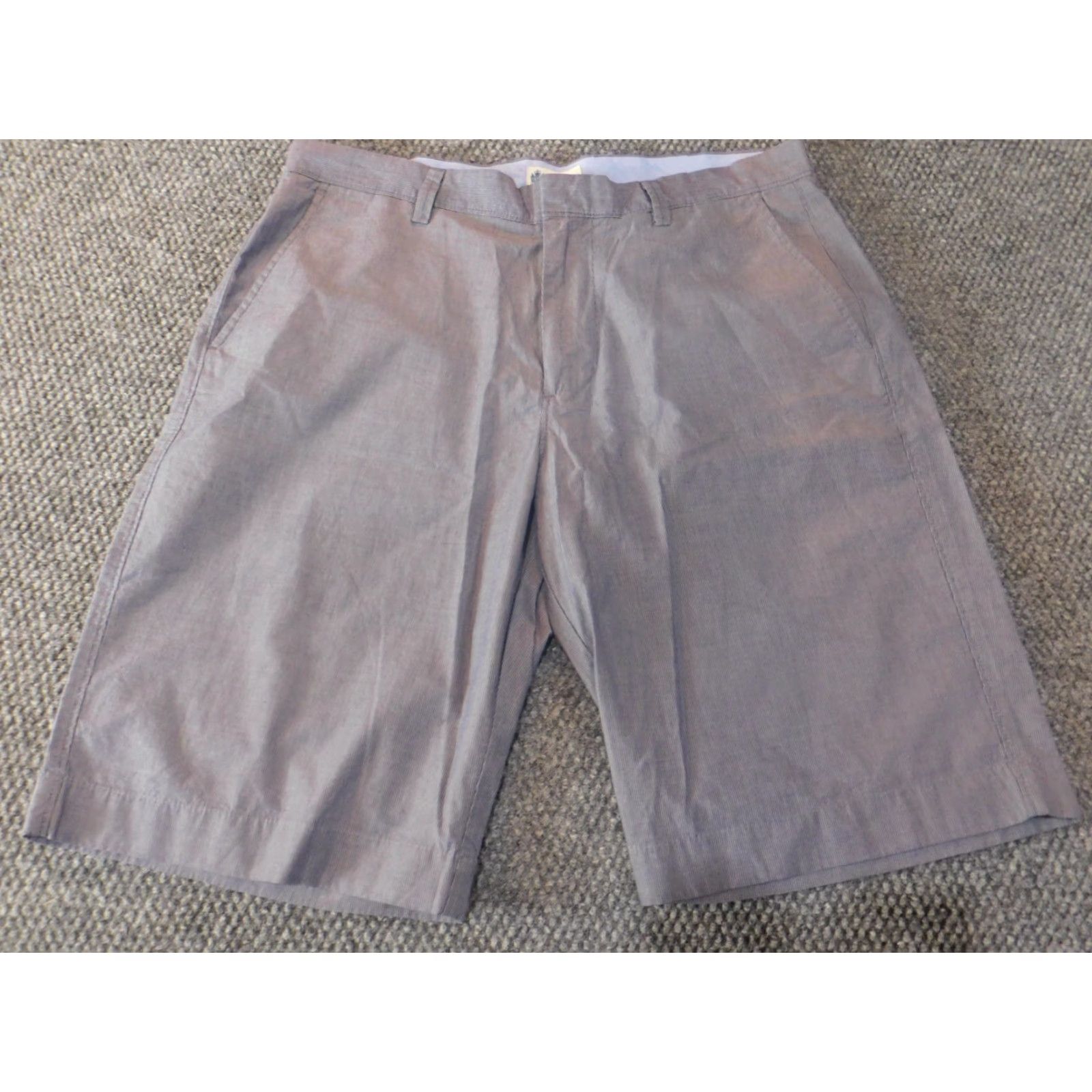 J.Crew J.CREW Mens Shorts 31 blue striped regular chino Flat Front Cotton Run? (Oops) Size US 31 - 2 Thumbnail