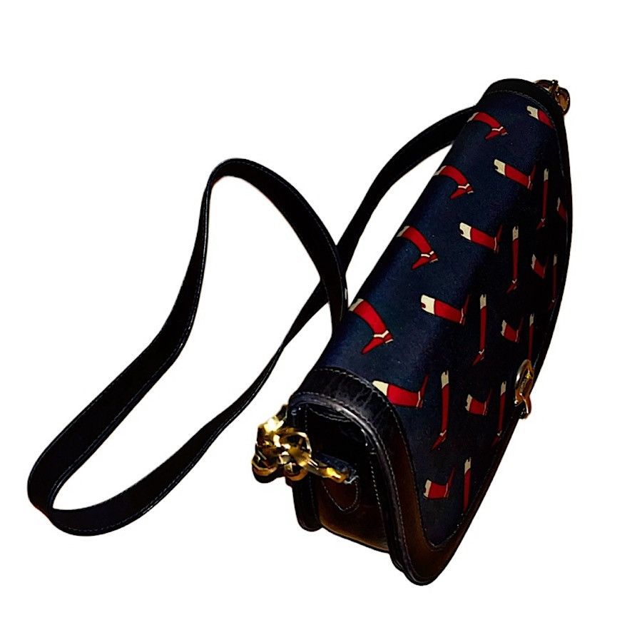 Gucci Authentic Vintage Gucci Navy Riding BootsMotif Crossbody Bag Size ONE SIZE - 8 Thumbnail