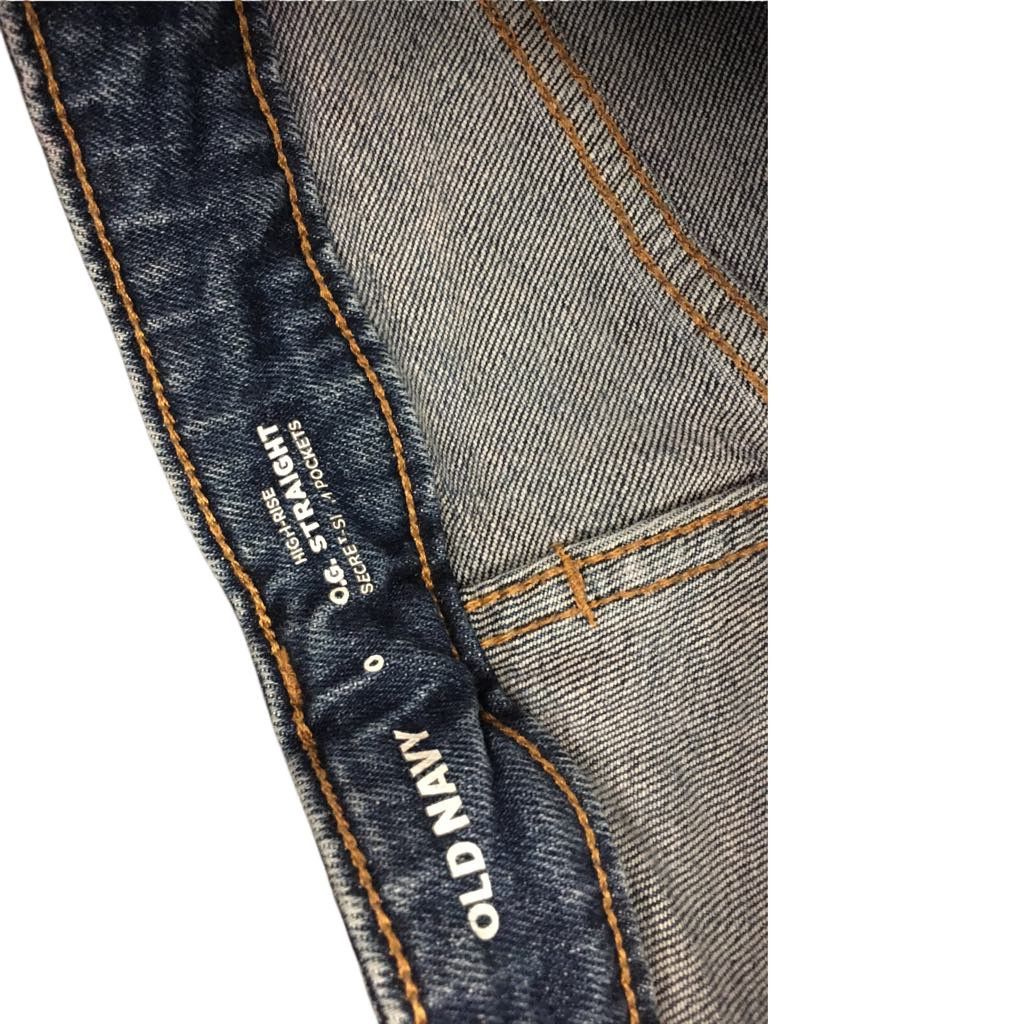 American Eagle Outfitters Old Navy High-Rise O.G. Straight Jeans Distressed Holes Sz 0 Size 25" / US 0 / IT 36 - 3 Thumbnail