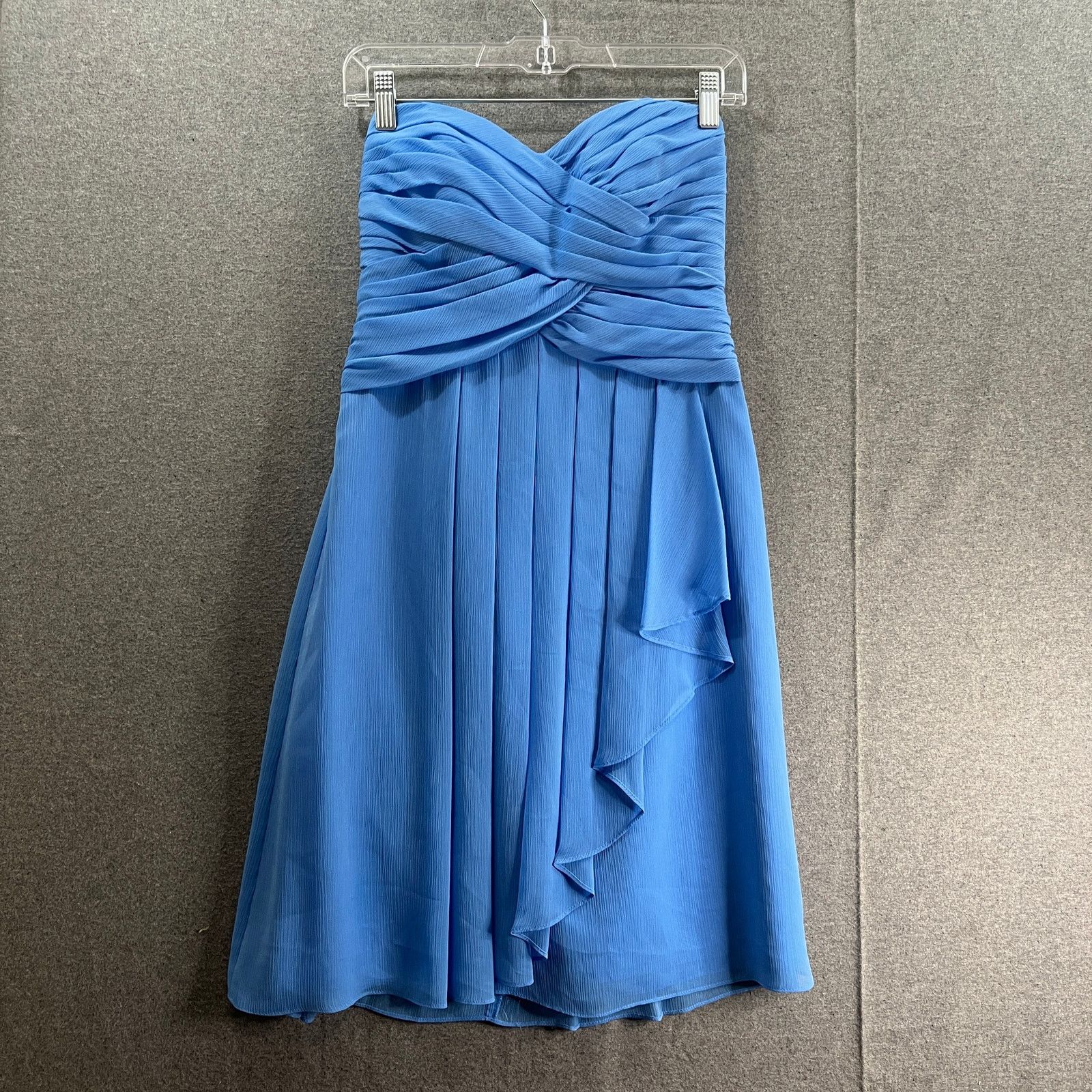 Other David's Bridal Blue Strapless Chiffon Dress Women Size 4 Size S / US 4 / IT 40 - 1 Thumbnail
