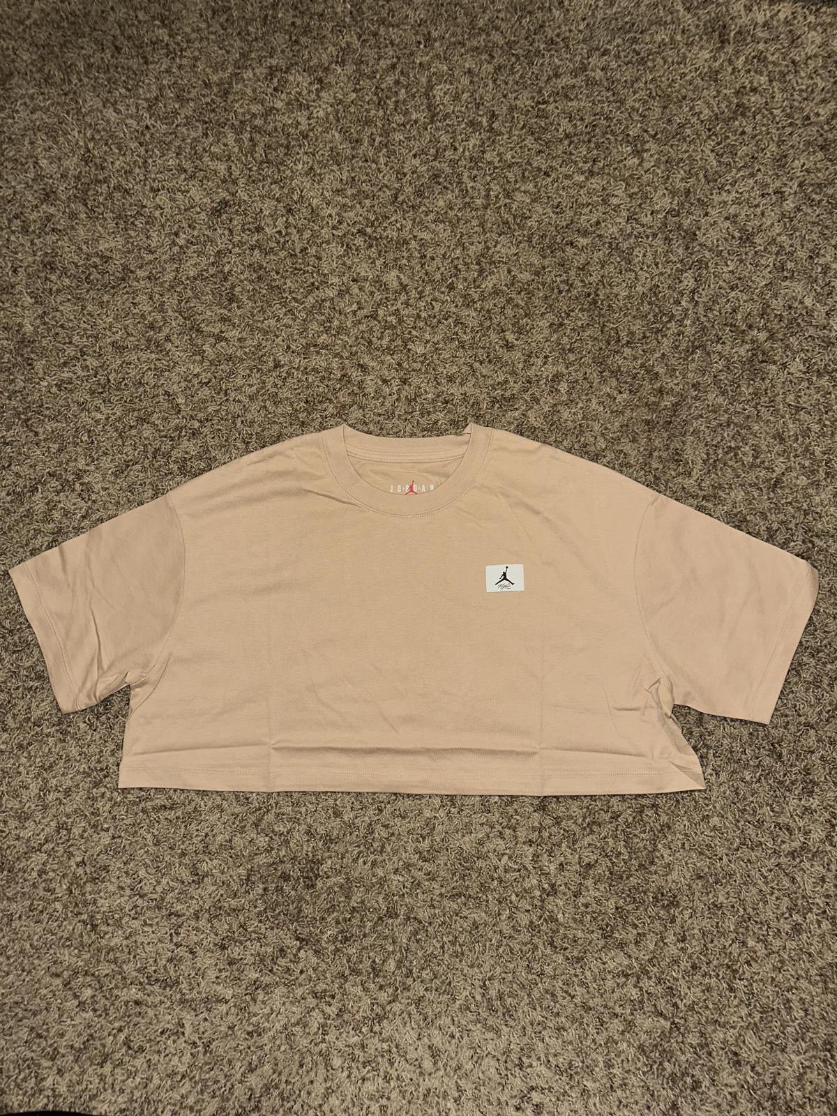 Nike Jordan Sport Women's Cropped Beige T-Shirt Size XL / US 12-14 / IT 48-50 - 1 Thumbnail