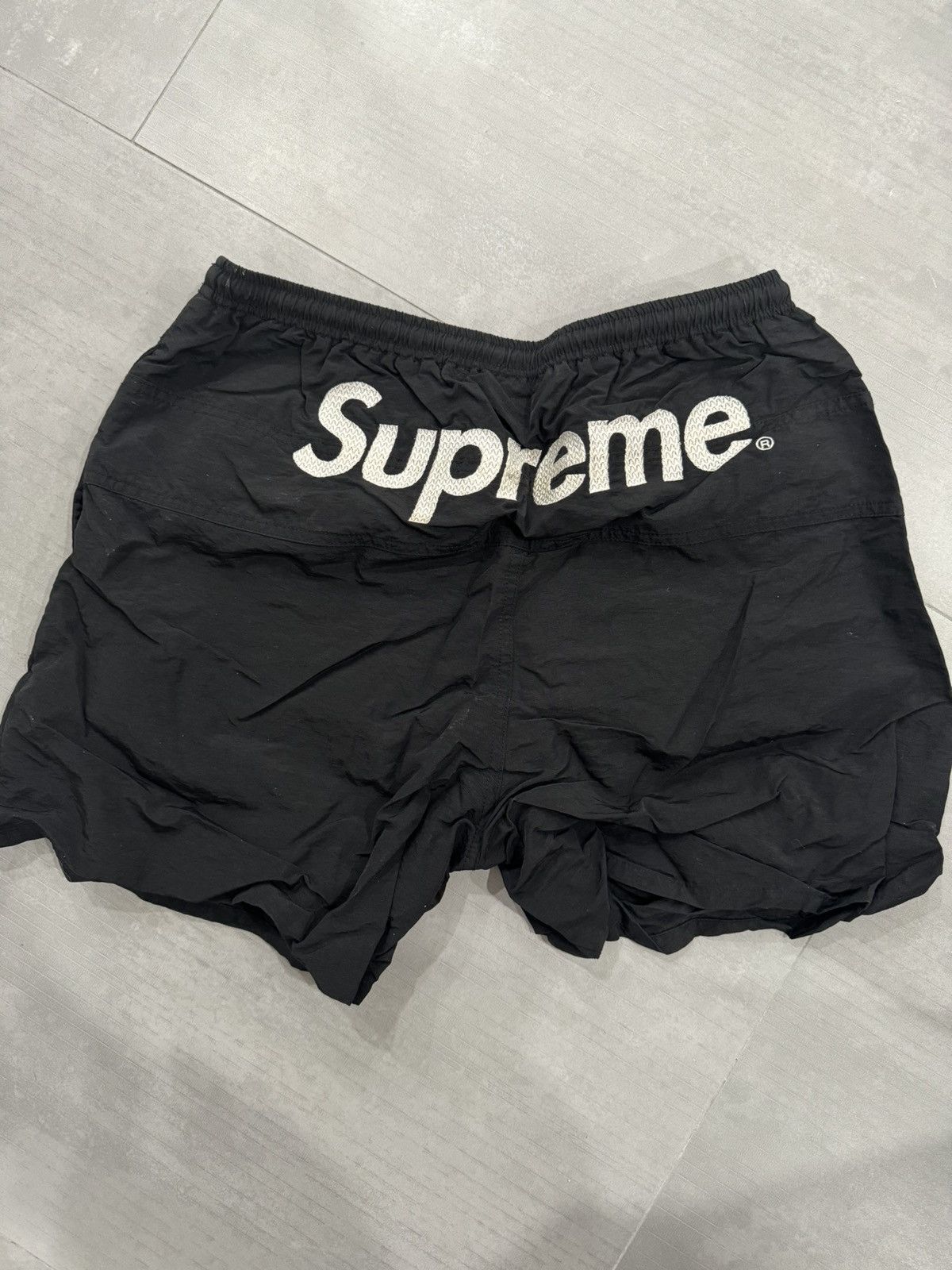 Supreme Supreme Split Logo Water Short Black Small | Grailed