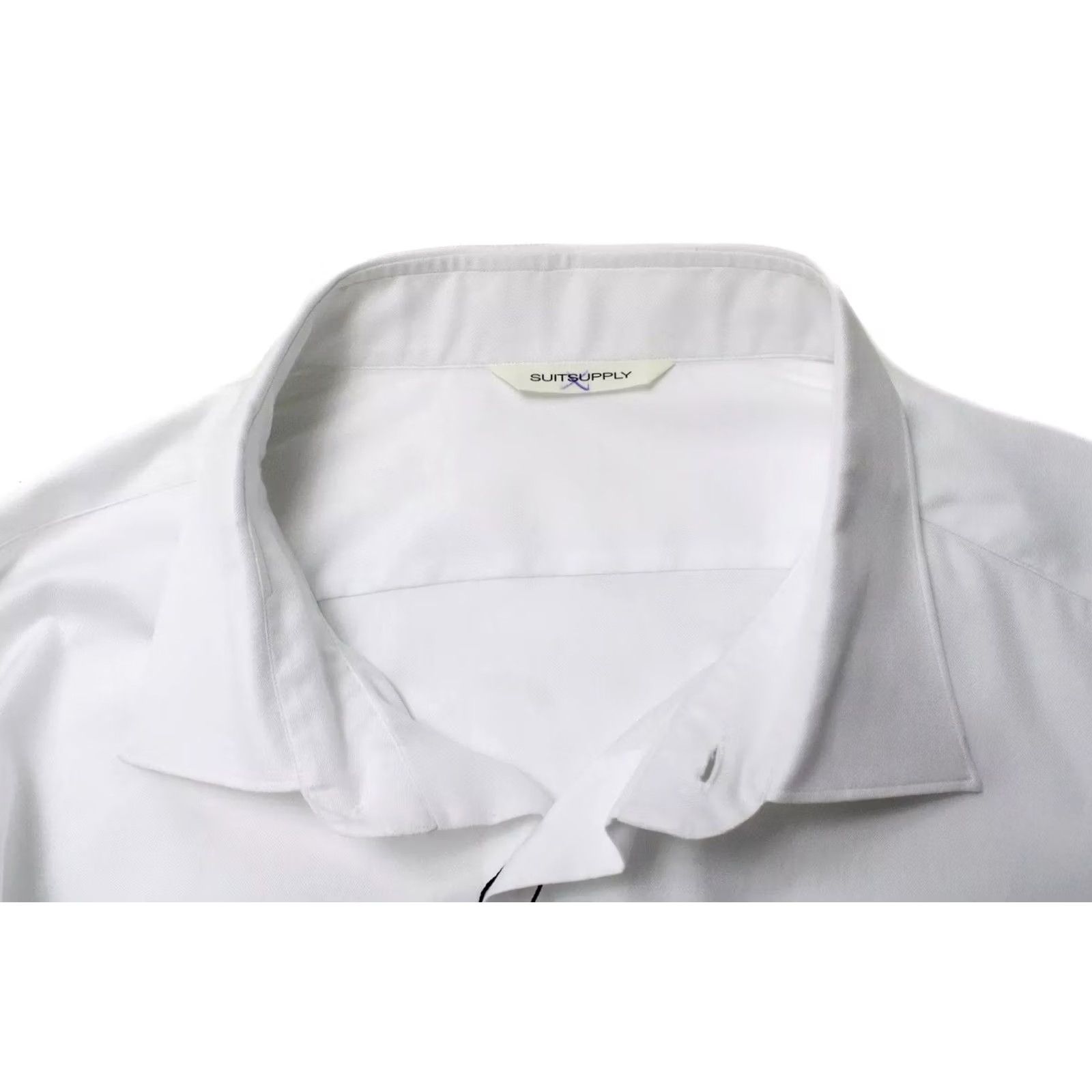 Suitsupply Suitsupply Slim Fit Formal Shirt Men's 3XL Button-Up White Spread Neck Size 48R - 4 Thumbnail