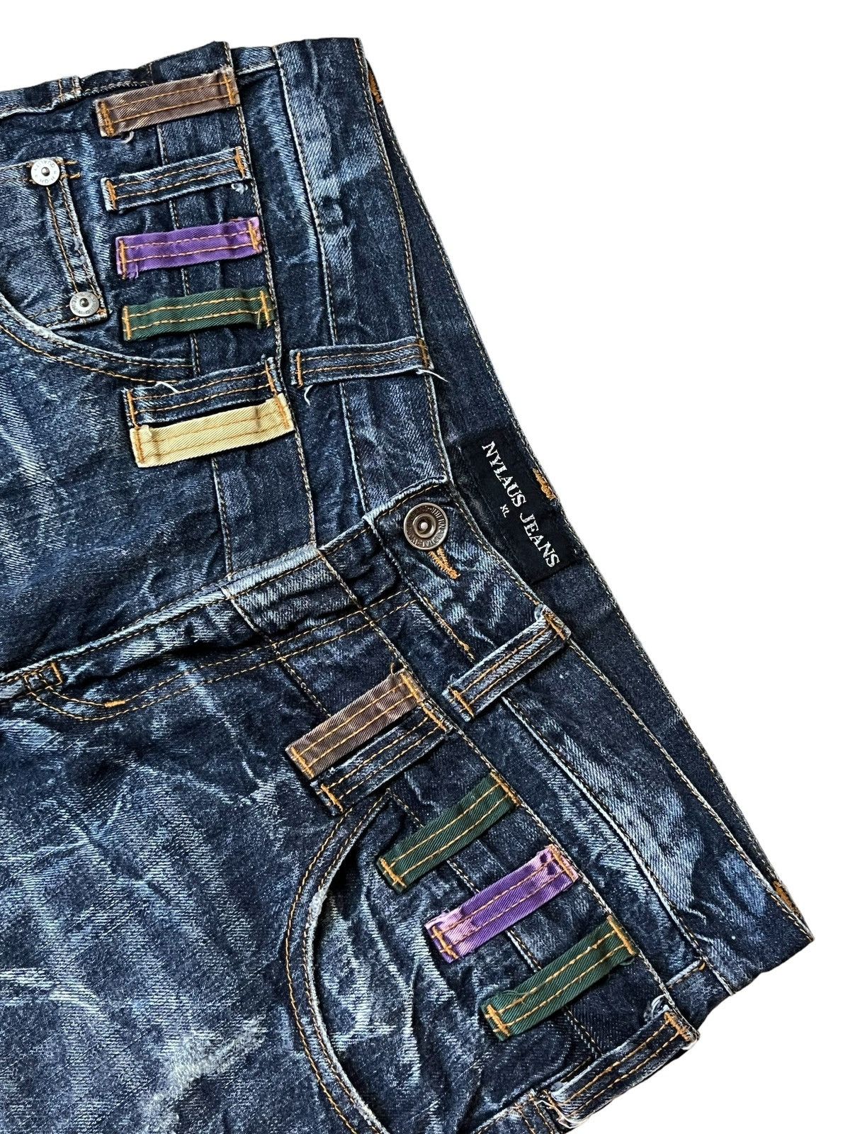 Japanese Brand SICK🔥JAPANESE BRAND "NYLAUS JEANS" DOUBLE WAIST JEANS Size US 34 / EU 50 - 6 Thumbnail