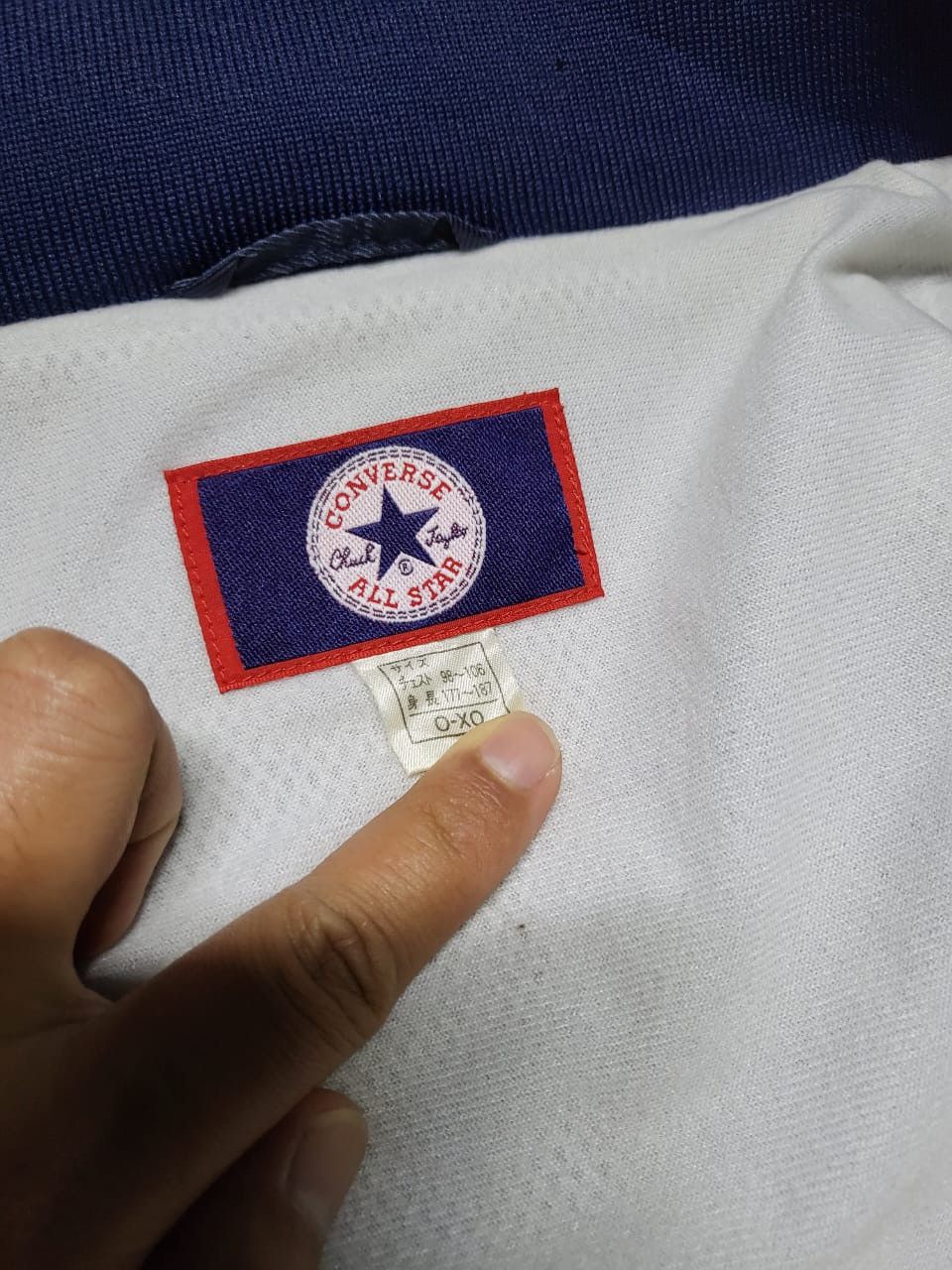 Converse × Vintage Converse navy metallic biglogo Windbreaker Jacket Size US L / EU 52-54 / 3 - 13 Thumbnail