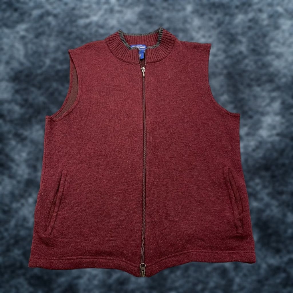 Pendleton VINTAGE Pendleton Sweater Vest Mens Small Red Full Zip Lambs Wool Blend Knit Vest Full Zip Red Pendleton Mens S Vintage Wool Knit Size US S / EU 44-46 / 1 - 1 Thumbnail