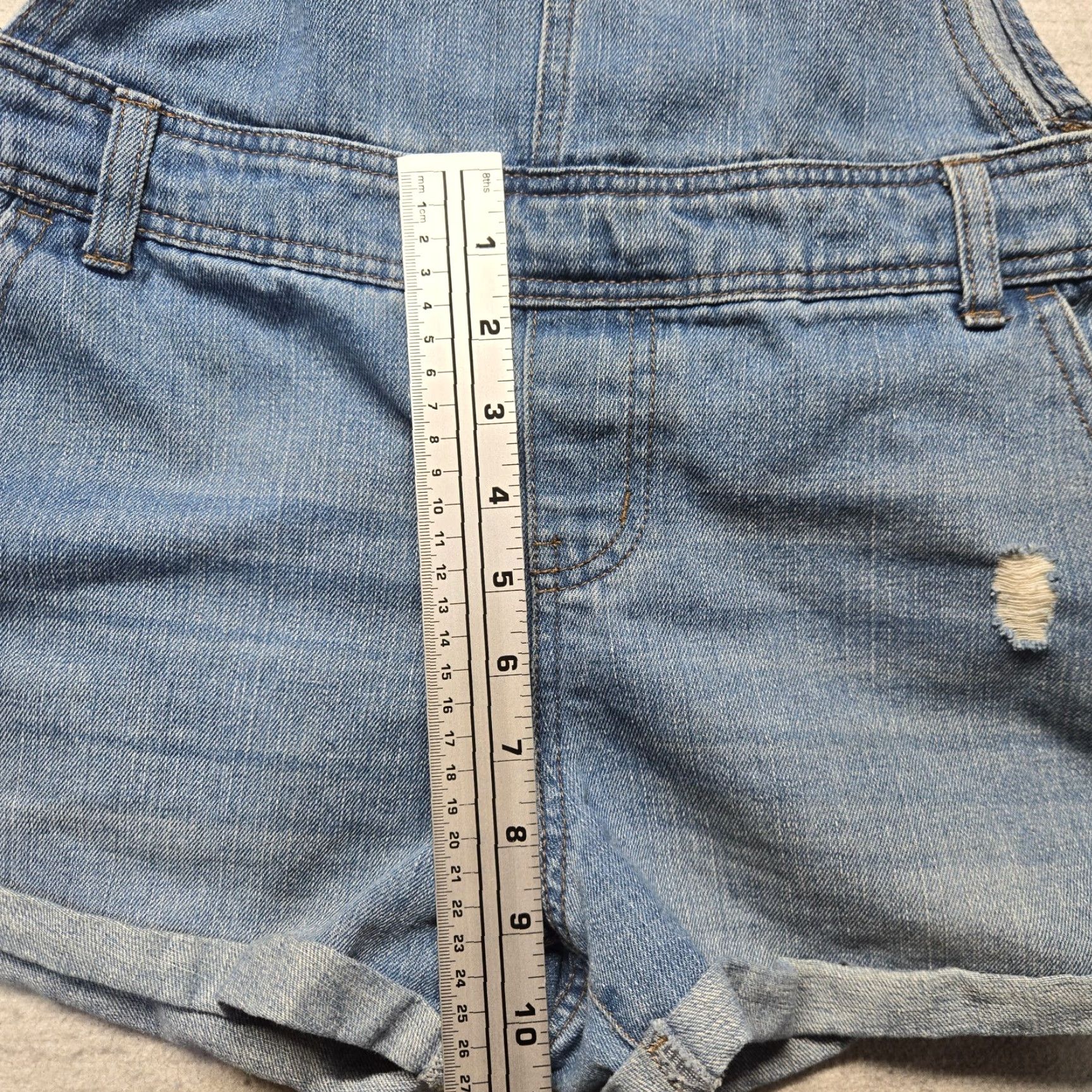 Rainbow VINTAGE CI SONO Rainbow Overalls Shorts Women’s Medium Blue Denim Spandex Casual Summer Fall Size 32" / US 10 / IT 46 - 5 Thumbnail