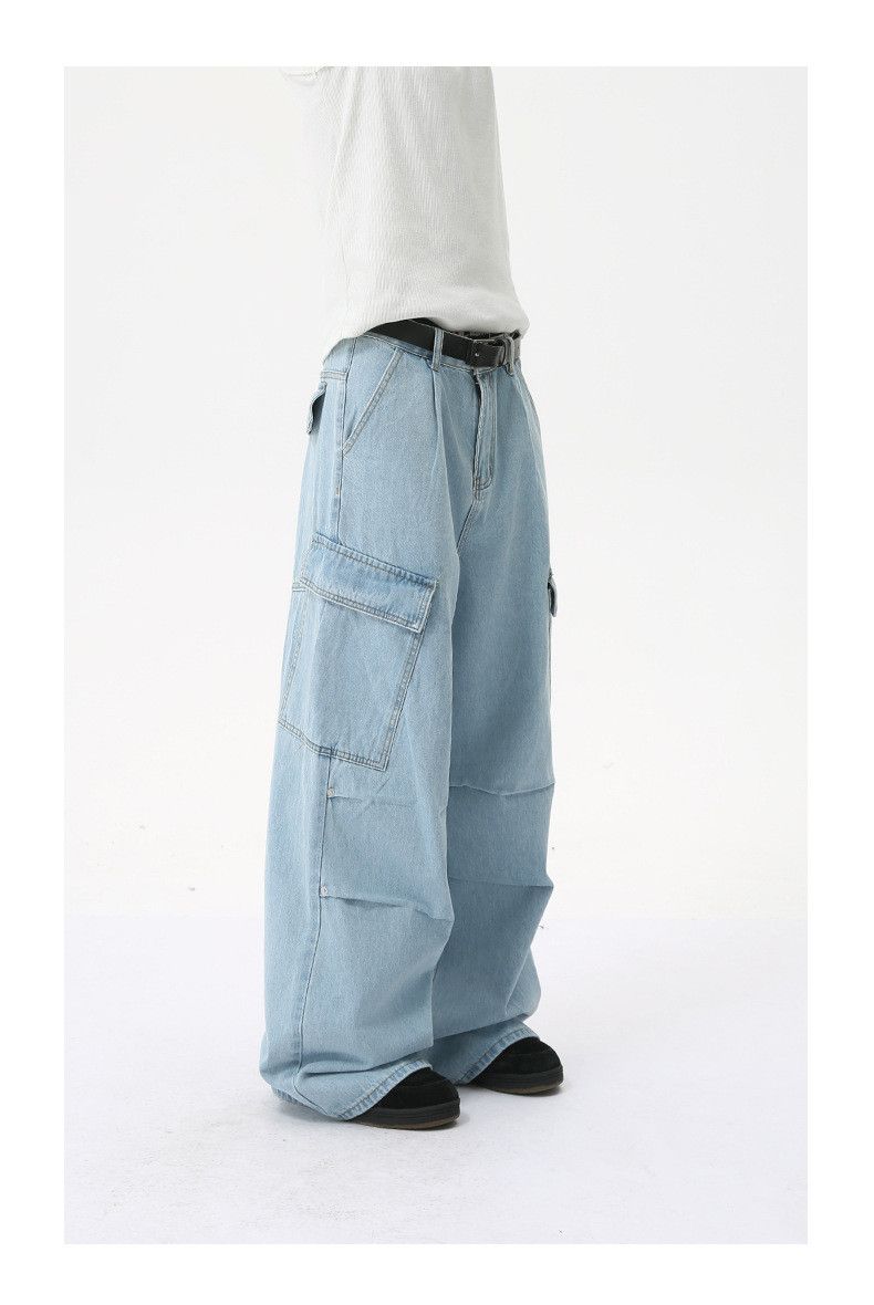 Japanese Brand Japanese retro heavy-duty multi-pocket straight cargo jeans Size US 32 / EU 48 - 3 Thumbnail