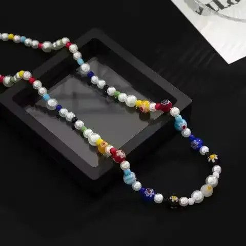 Other Colorful Glass Crystal Beads Pearl Necklace Size ONE SIZE - 4 Thumbnail