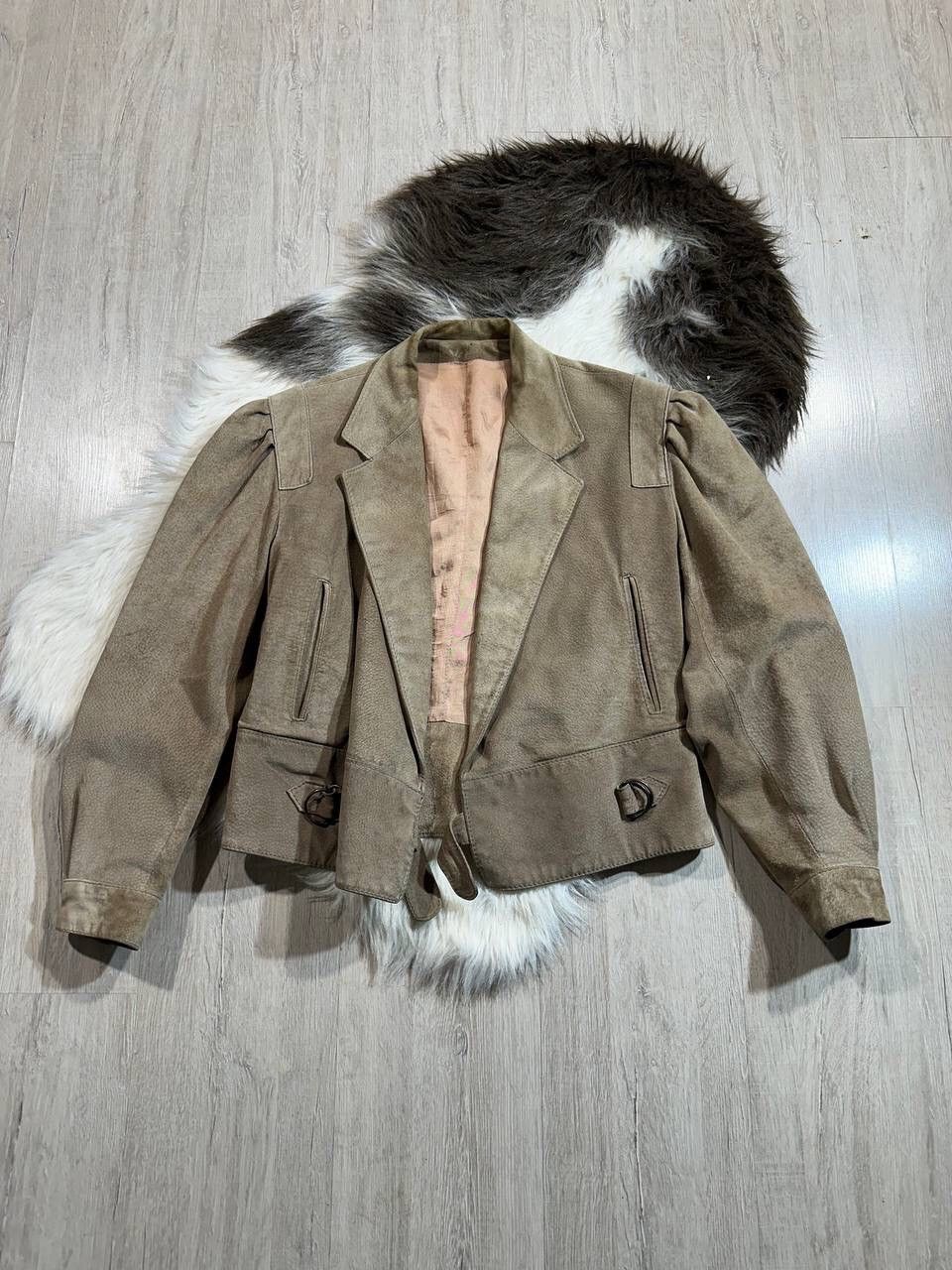 Vintage Crazy Vintage Suede Leather Jacket Size S / US 4 / IT 40 - 1 Thumbnail