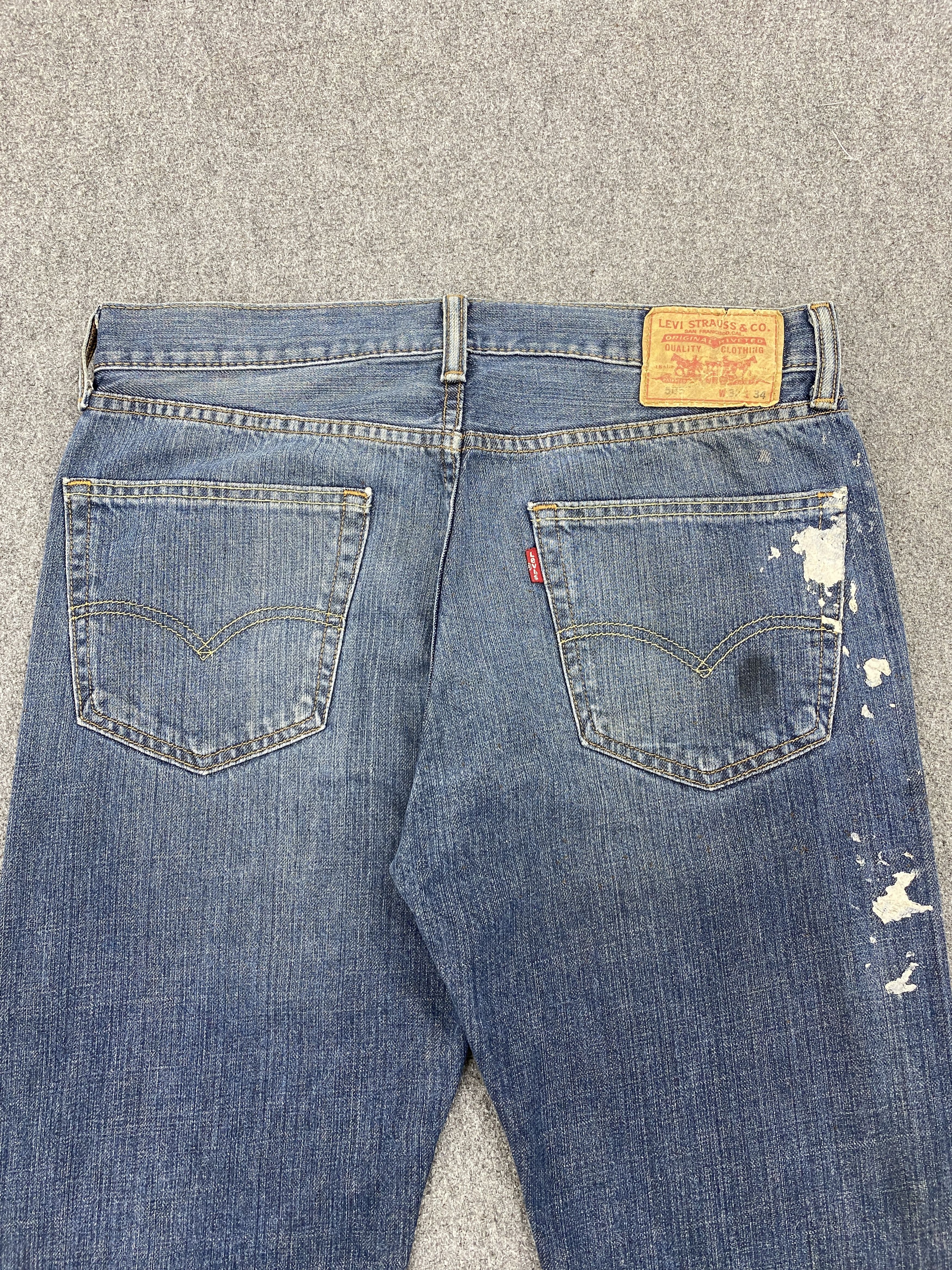 Levi's Splatter Paint Vintage Levi's 505 Faded Blue Jeans DP2648 Size US 33 - 4 Thumbnail