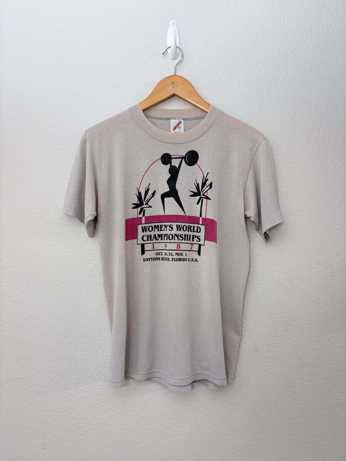 Vintage 80’s Women’s Weightlifting Word Championship Tee Size US M / EU 48-50 / 2 - 1 Thumbnail