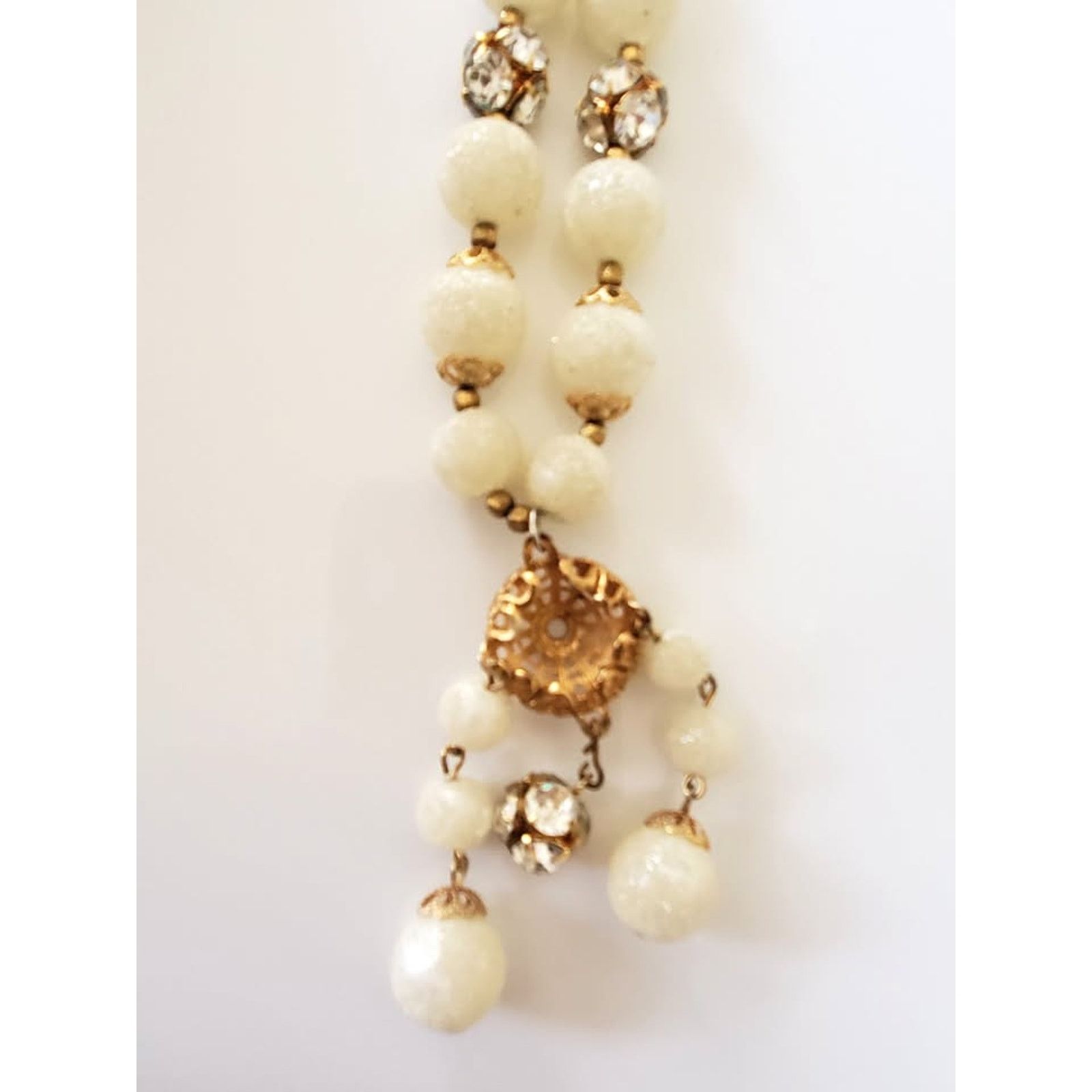 Other Vintage Mid-century Plastic Metallic Gold Beaded Necklace Size ONE SIZE - 4 Thumbnail