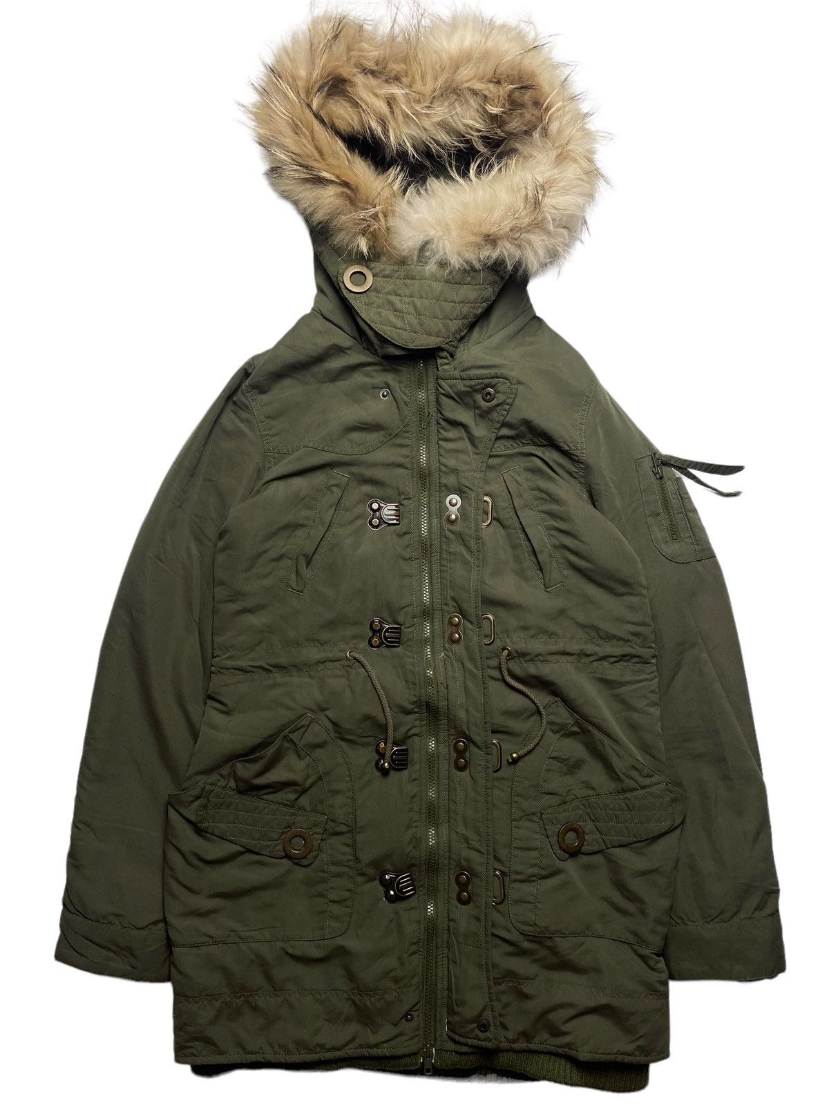 If Six Was Nine 2000s SLY Product - Raccoon Fur Hoodie Cargo Jacket Size US M / EU 48-50 / 2 - 2 Thumbnail