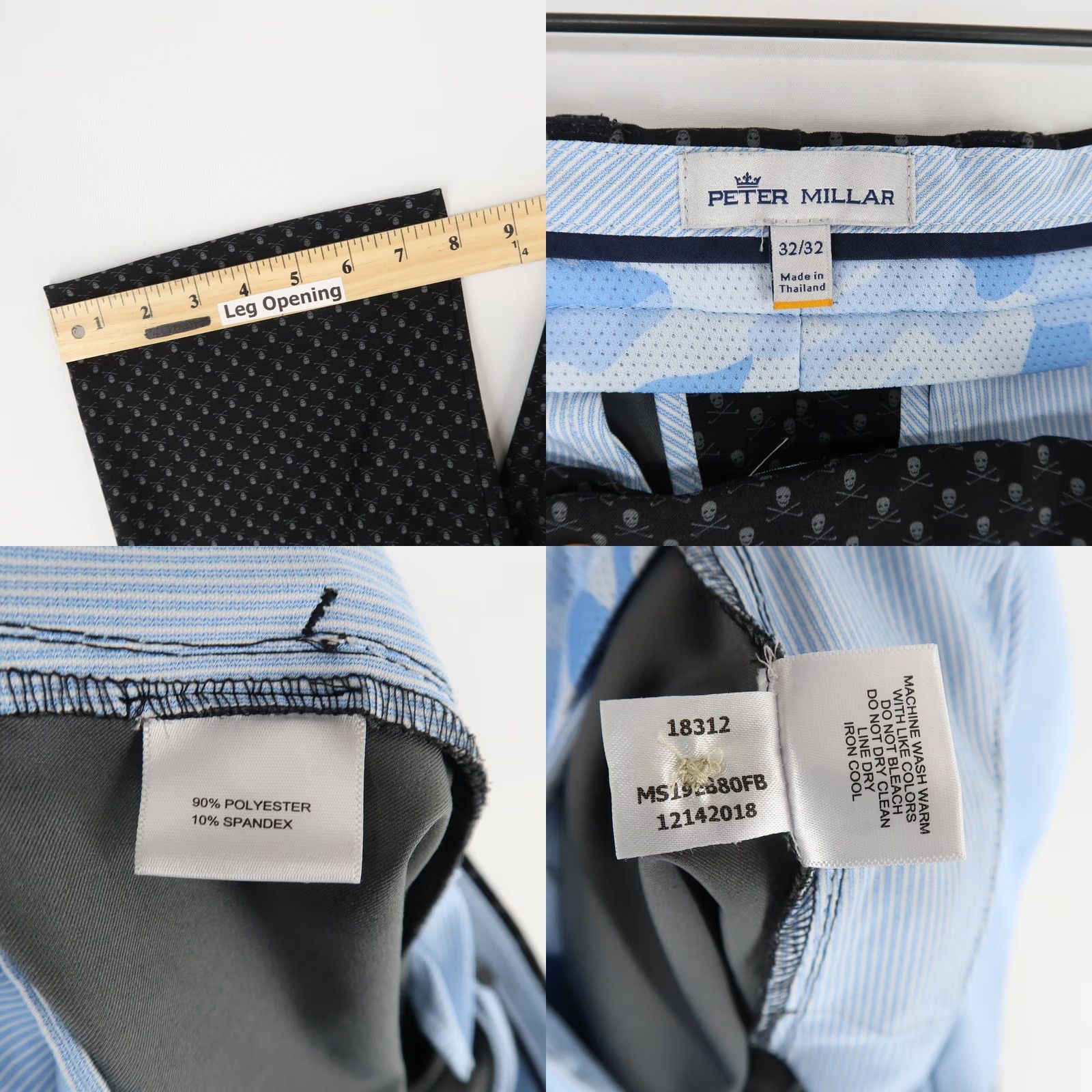 Peter Millar Peter Millar Golf Pants Mens 32x32 Black Gray Performance Size US 32 / EU 48 - 8 Thumbnail