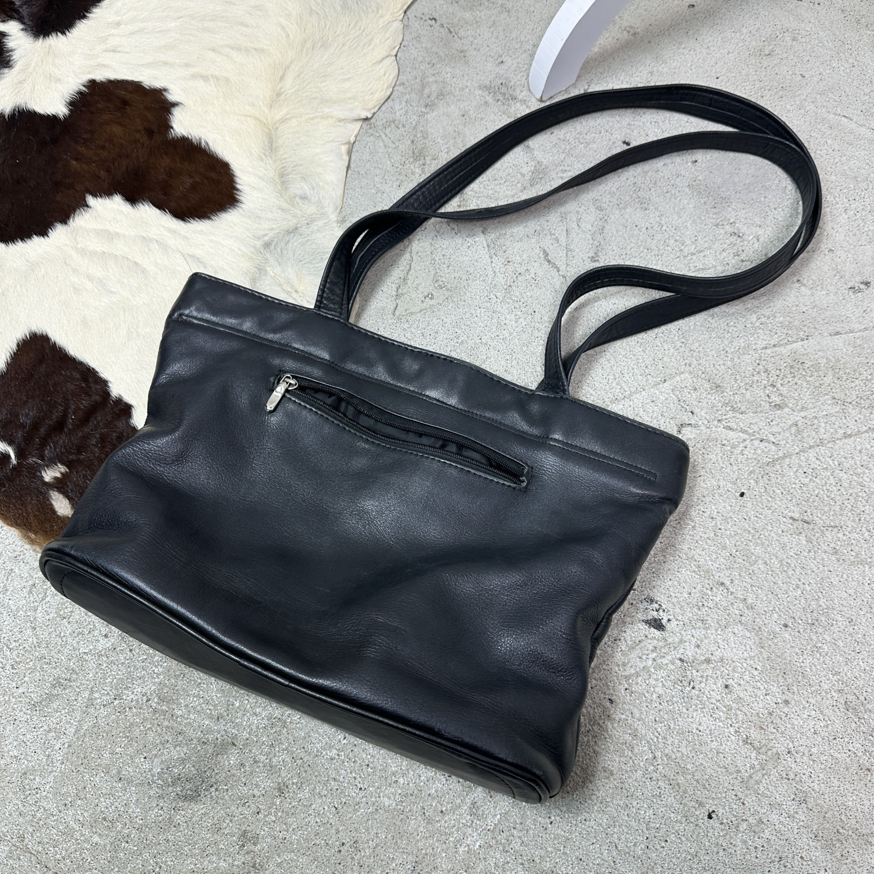 Vintage Vintage Avant Garde Leather Biker Grunge Bag 90s Size ONE SIZE - 5 Thumbnail