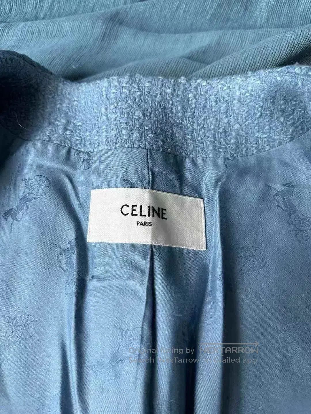 Celine celine blue double-breasted wool coat. Size S / US 4 / IT 40 - 3 Thumbnail