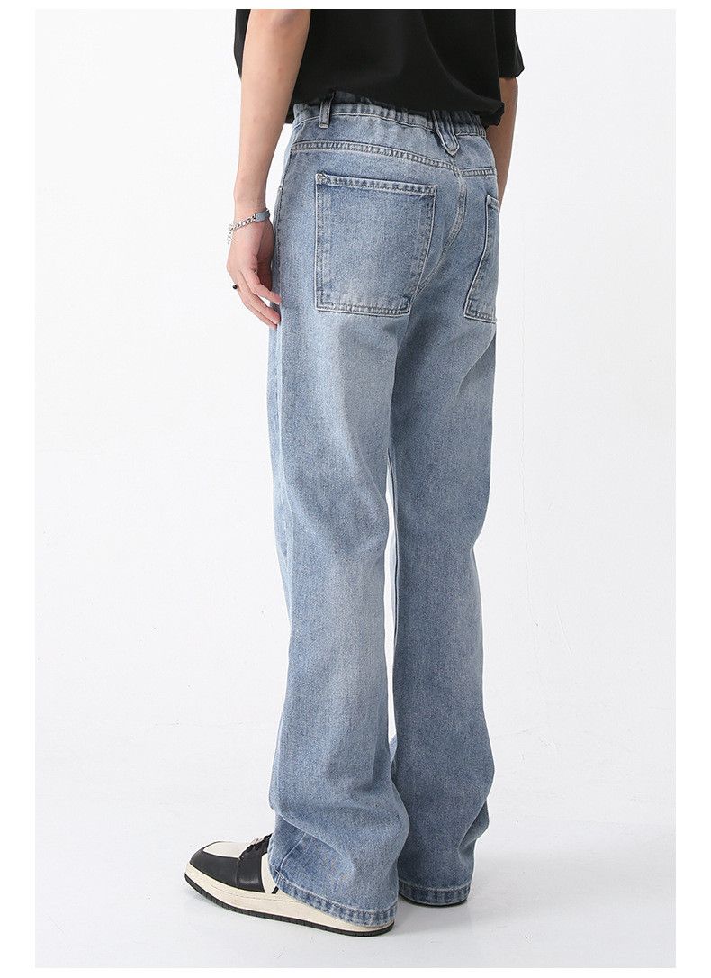 Japanese Brand Men's fashion elastic waist light blue bootcut jeans y2k Size US 32 / EU 48 - 5 Thumbnail