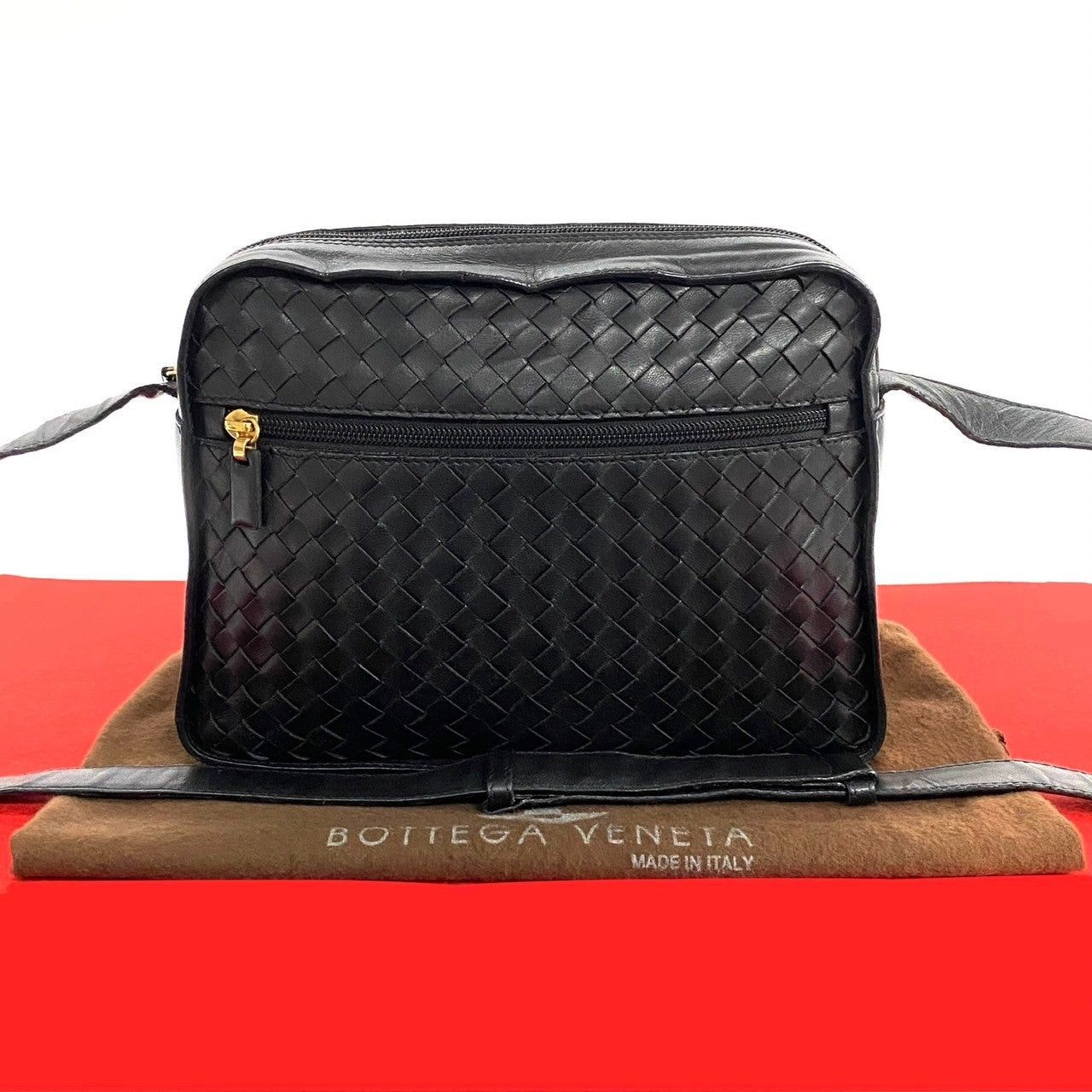 Bottega Veneta Shoulder Bag Black Leather