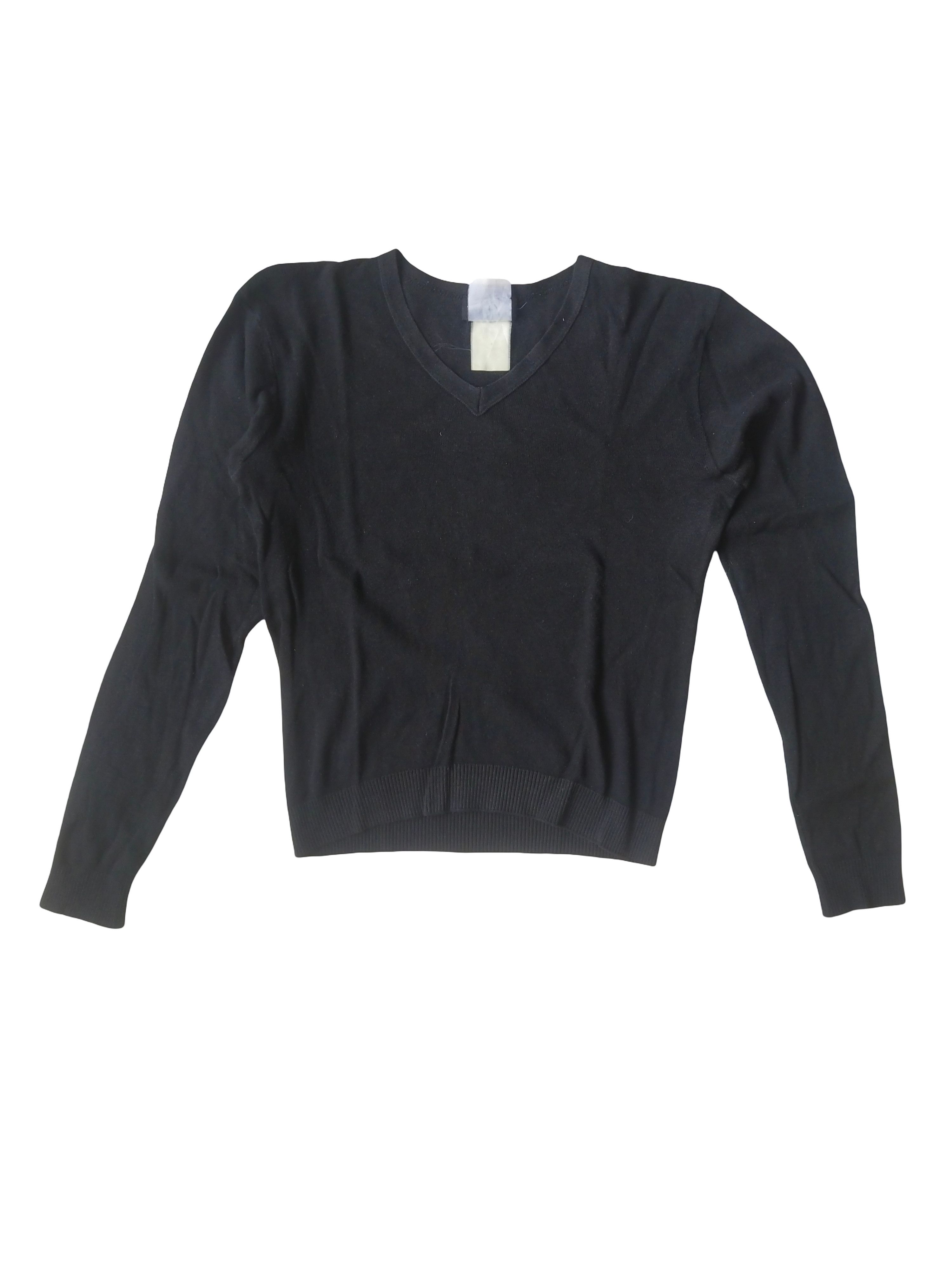 agnes b. agnès b. Paris Minimalist Black V-Neck Knit Top Size S / US 4 / IT 40 - 1 Thumbnail