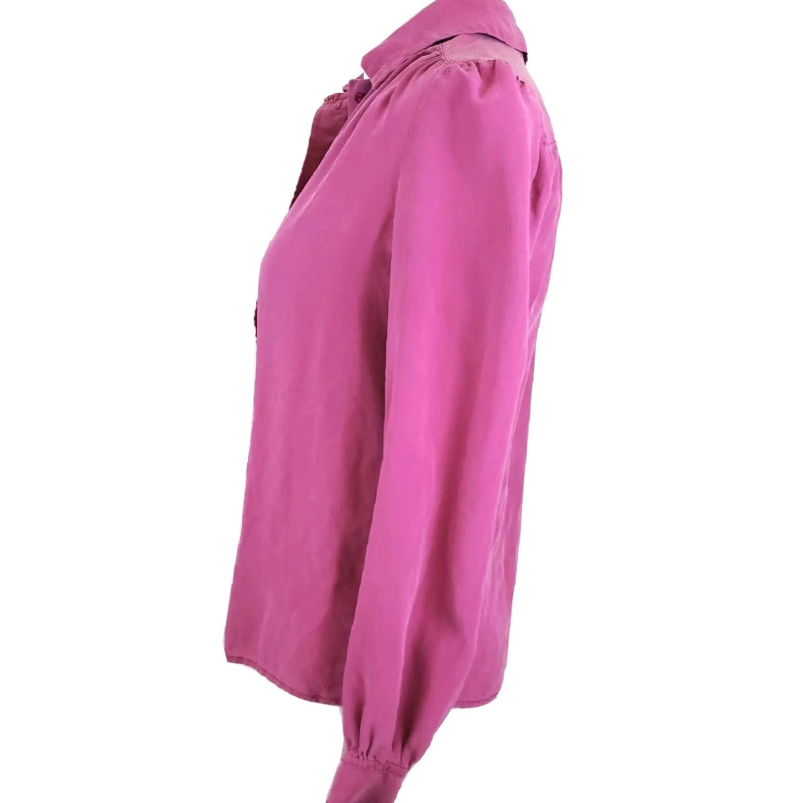 Tory Burch VINTAGE Tory Burch Blouse Womens Size 0 Silk Button Up Long Sleeve Pink Designer Shirt Size XS / US 0-2 / IT 36-38 - 3 Thumbnail