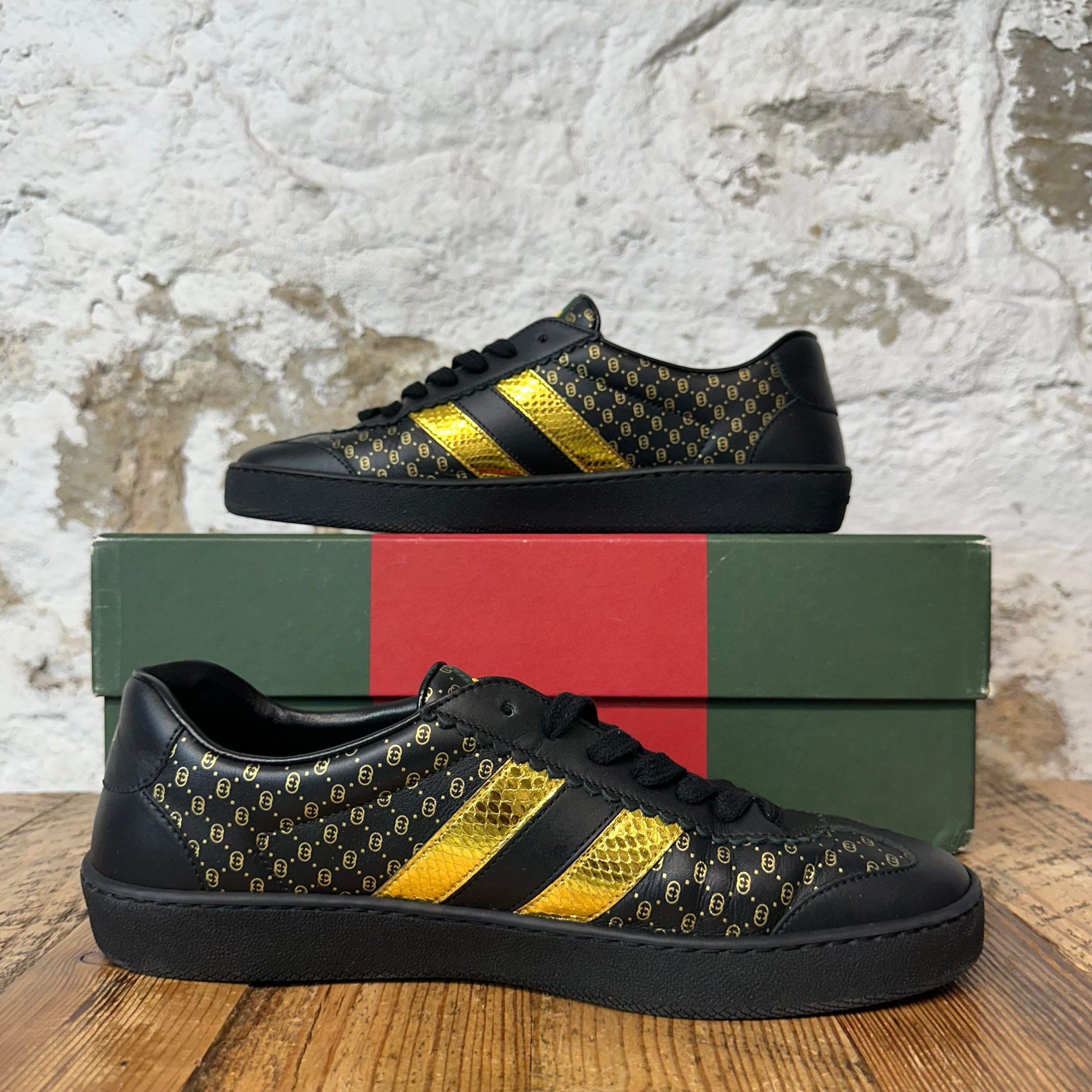 Gucci Gucci Dapper Dan Black Gold Ace Sneaker Sz 7.5 Size US 7.5 / EU 40-41 - 2 Thumbnail