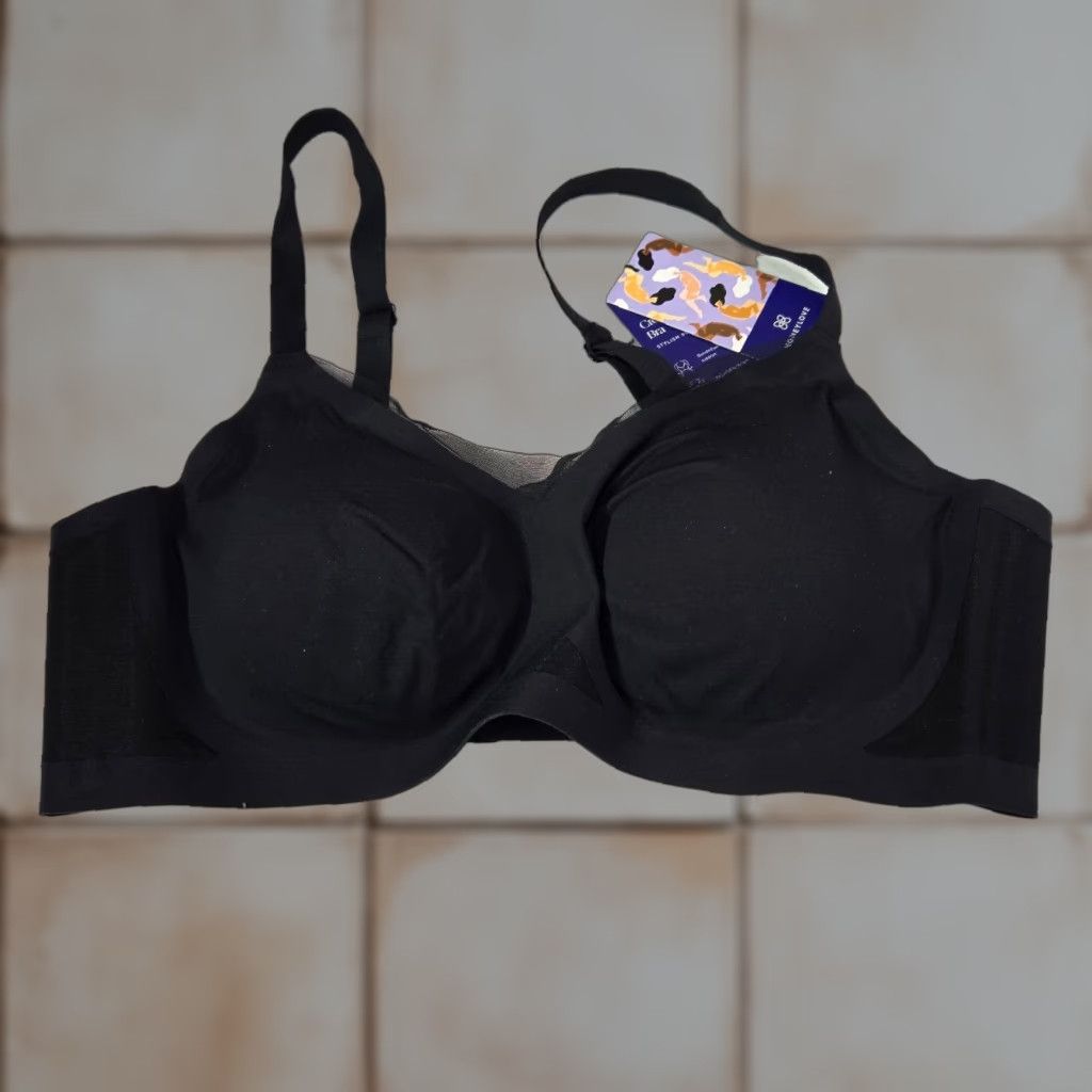 Vintage Lovehoney Women Bra XL Black Wireless Lightly Lined T-Shirt NWT