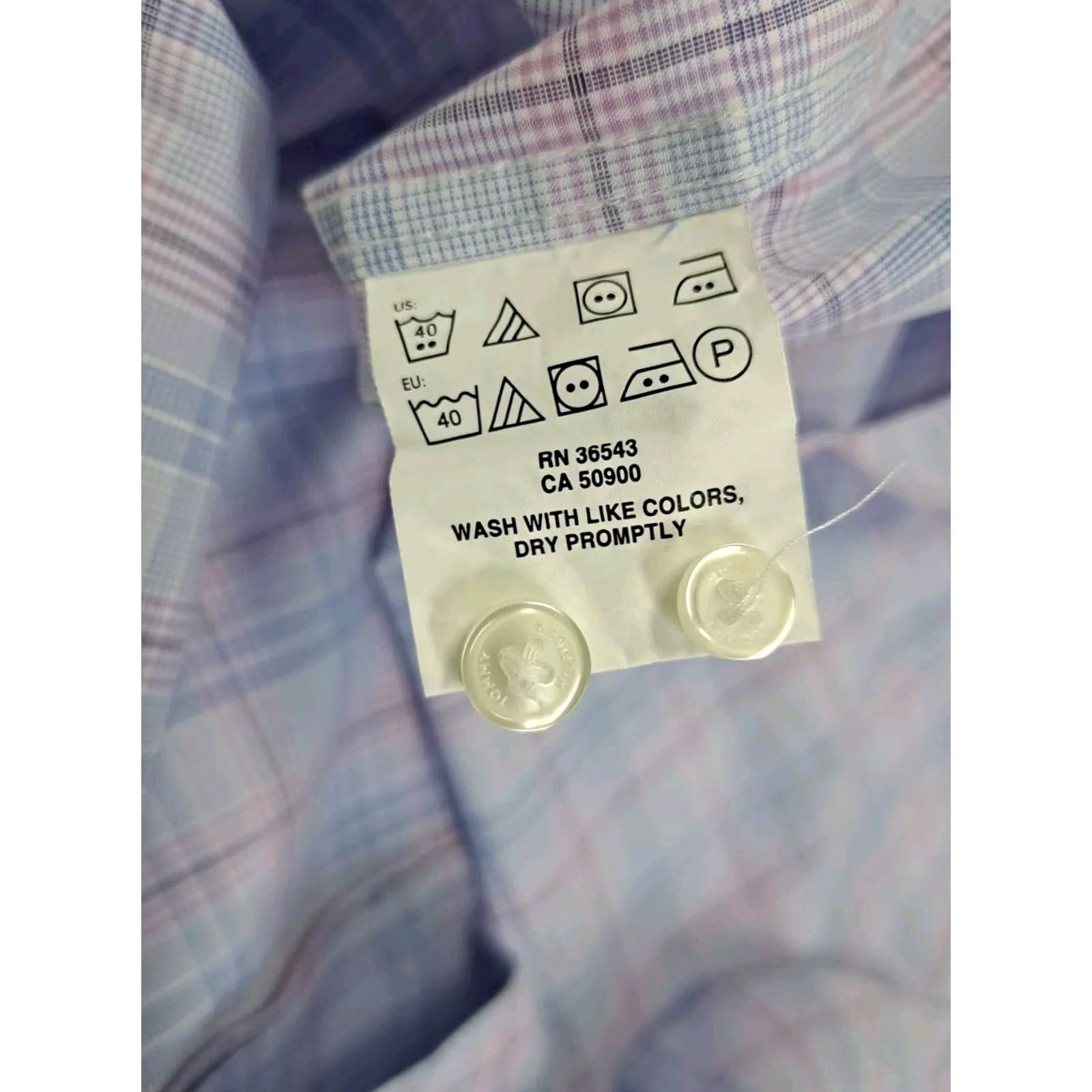 Tommy Hilfiger Tommy Hilfiger Shirt Long Sleeve Button-Up Plaid Blue/Pink XL Mens Slim Fit Casual Business Travel Vintage No Size US XL / EU 56 / 4 - 5 Thumbnail