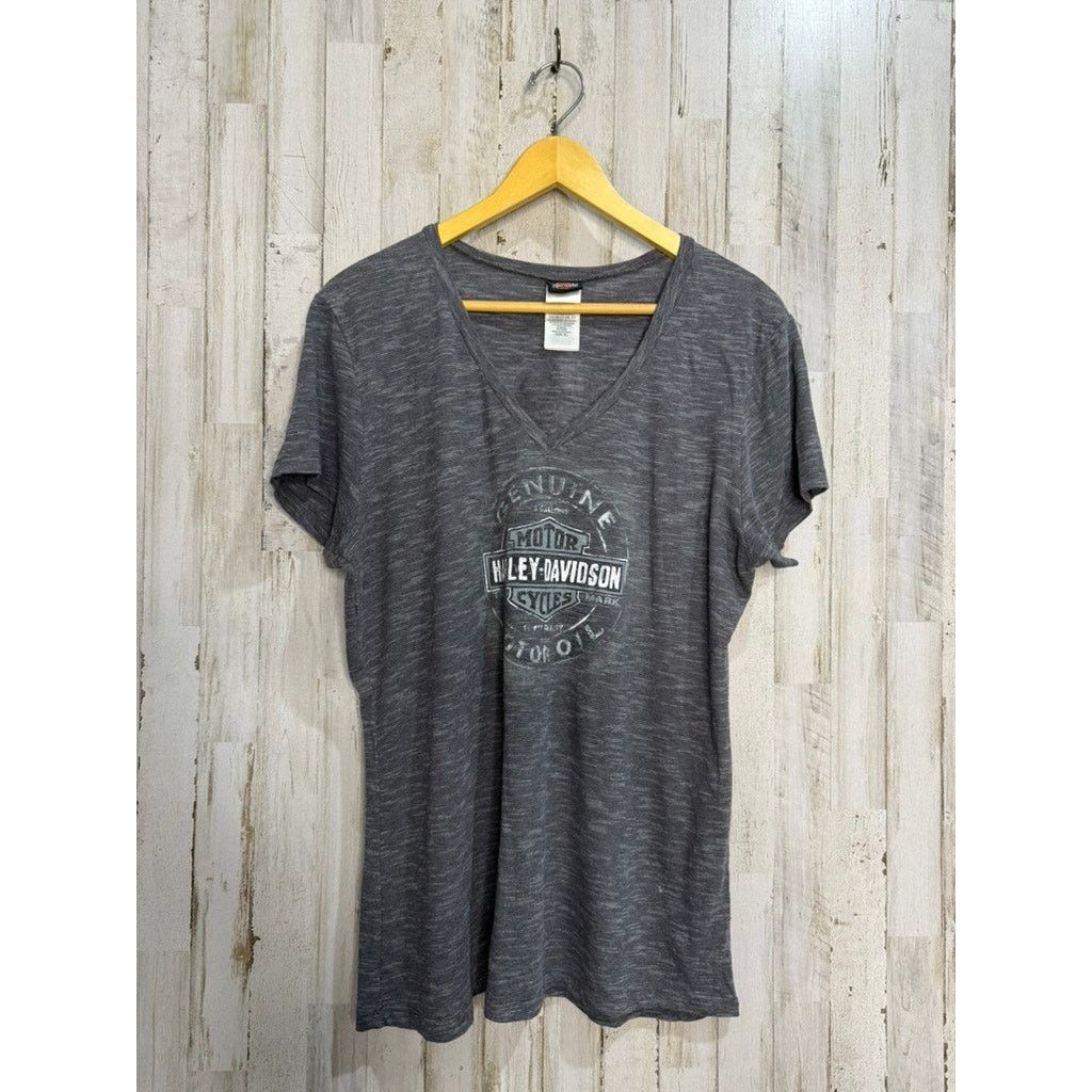 Harley Davidson Harley-Davidson Women's XL Gray V-Neck T-Shirt Vintage Size XL / US 12-14 / IT 48-50 - 1 Thumbnail
