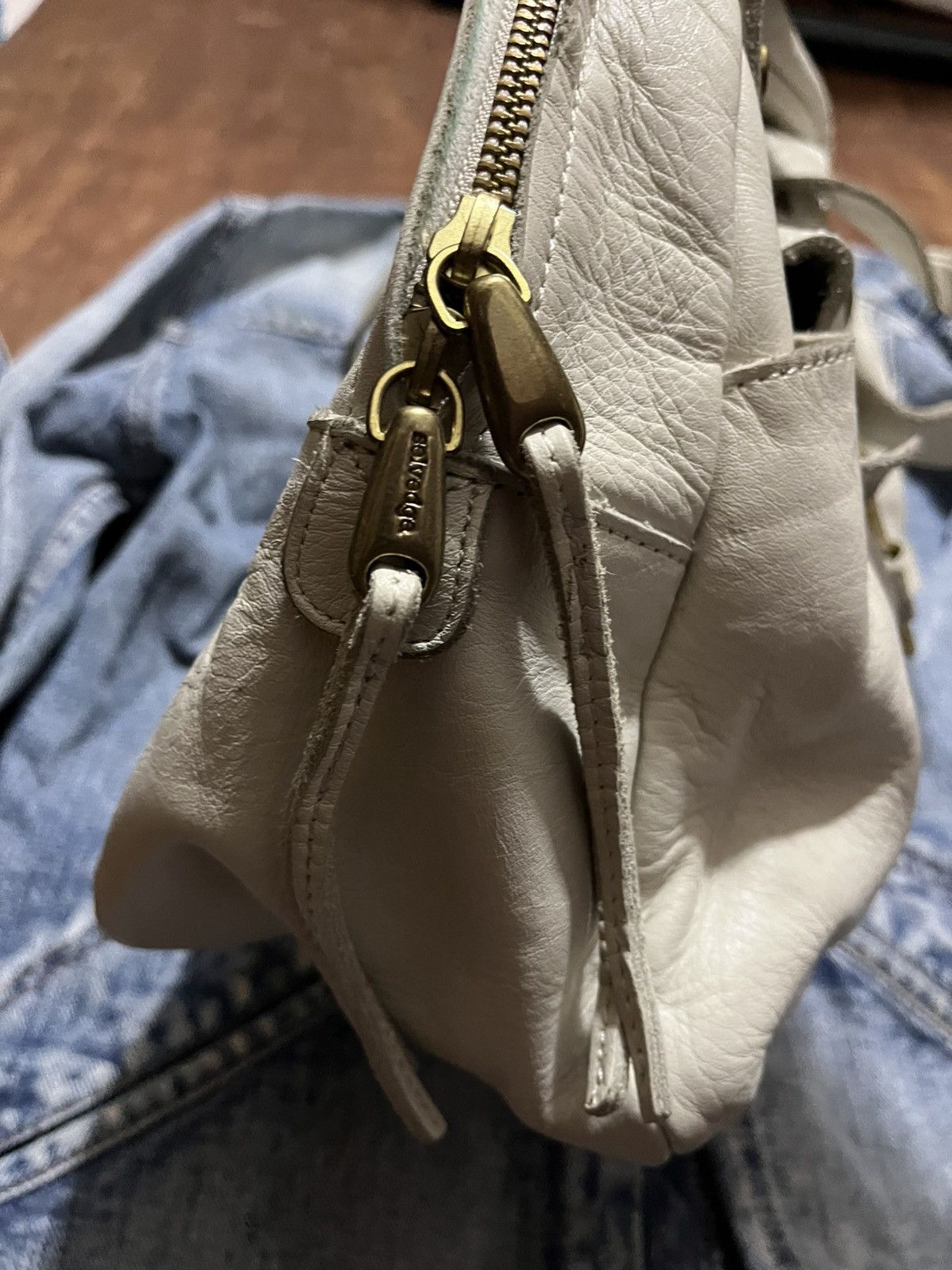 Japanese Brand Full Leather Vintage selvedge shoulder patina big key bag Size ONE SIZE - 6 Thumbnail